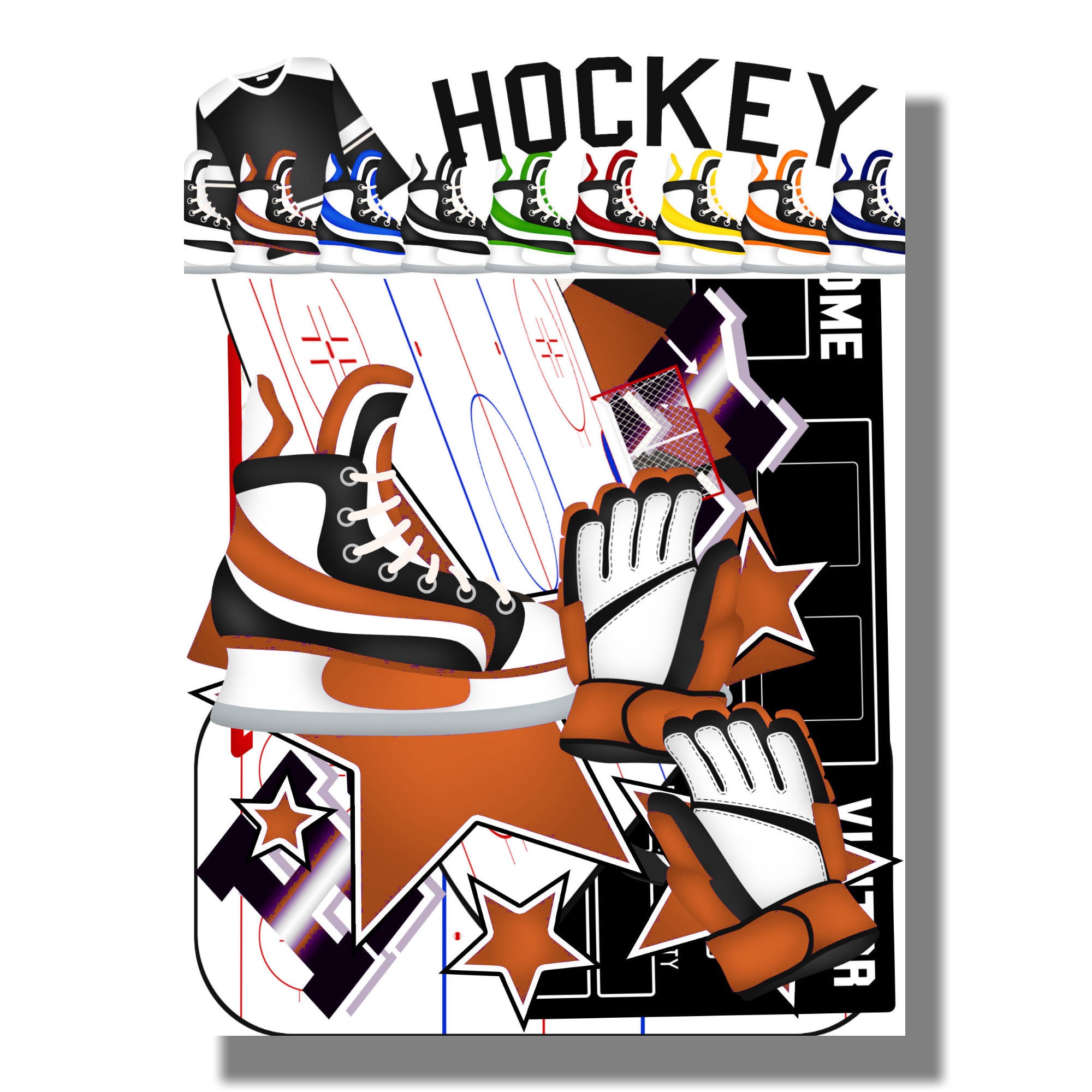Hockey Season Collection Laser Cut Scrapbook Ephemera Embellishments by SSC Designs