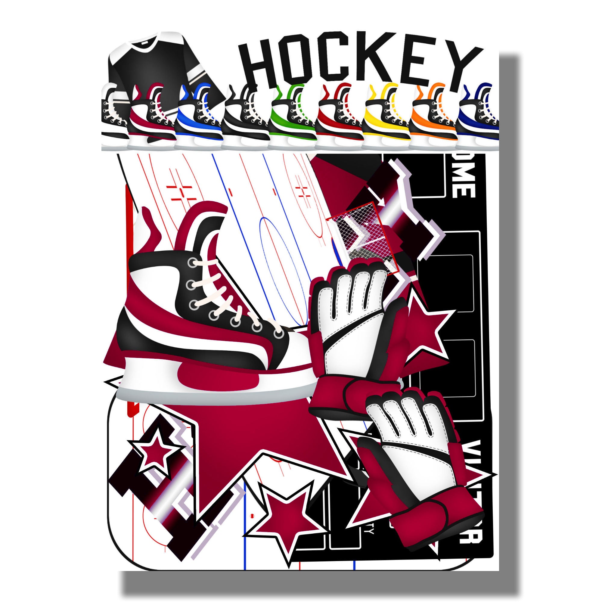 Hockey Season Collection Laser Cut Scrapbook Ephemera Embellishments by SSC Designs