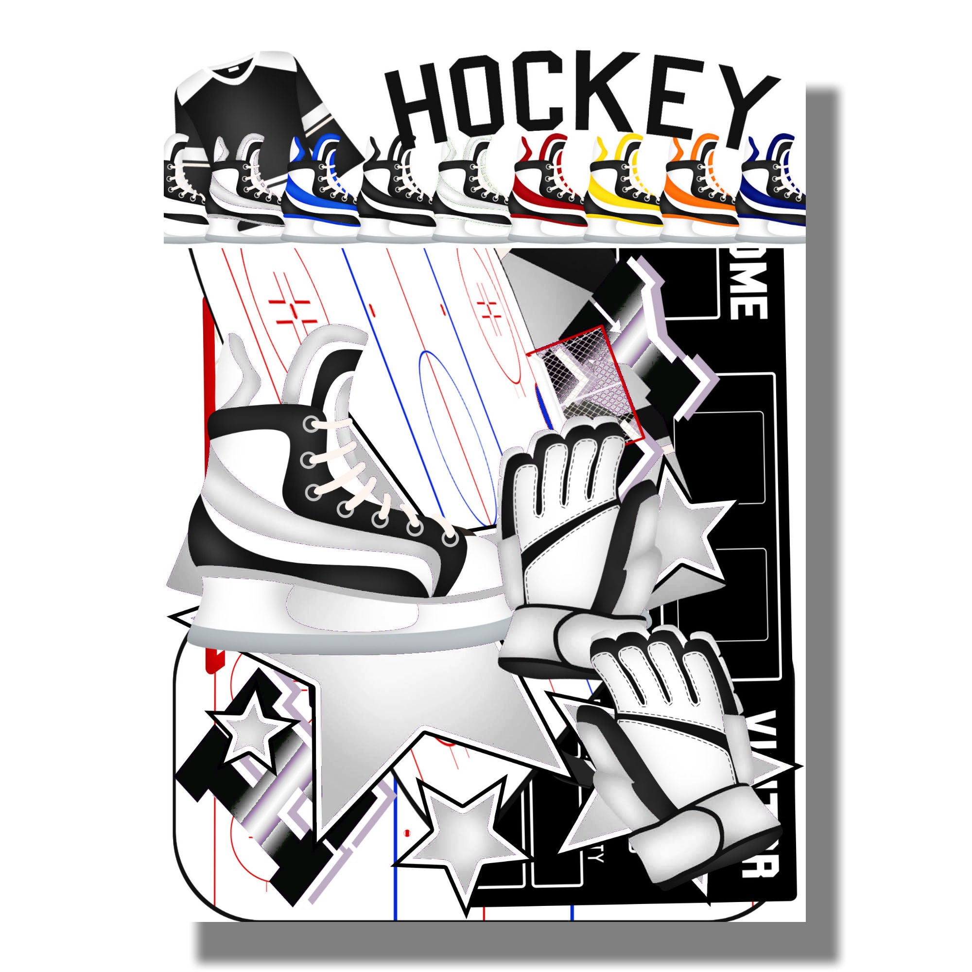 Hockey Season Collection Laser Cut Scrapbook Ephemera Embellishments by SSC Designs