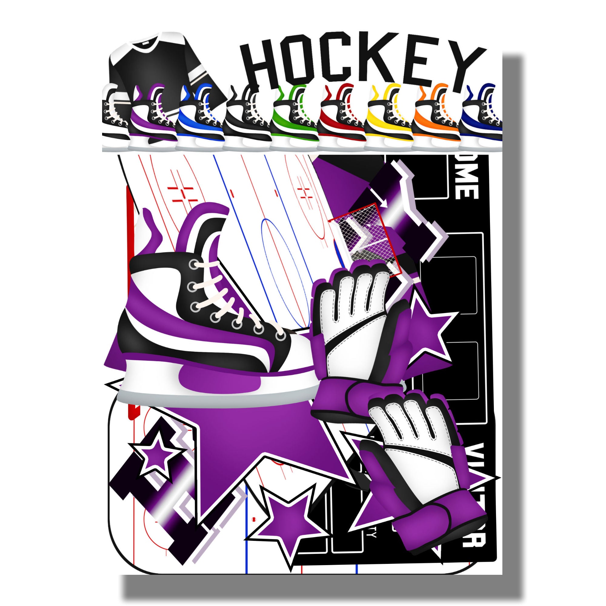 Hockey Season Custom Color 12 x 12 Scrapbook Paper & Embellishment Kit by SSC Designs