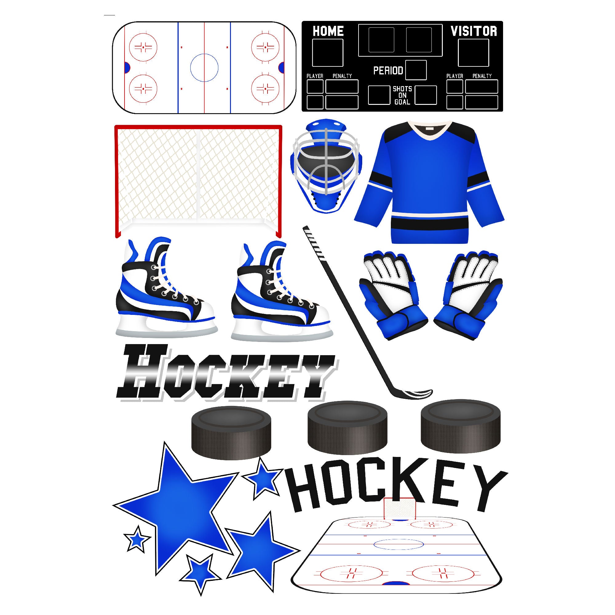 Hockey Season Collection Laser Cut Scrapbook Ephemera Embellishments by SSC Designs