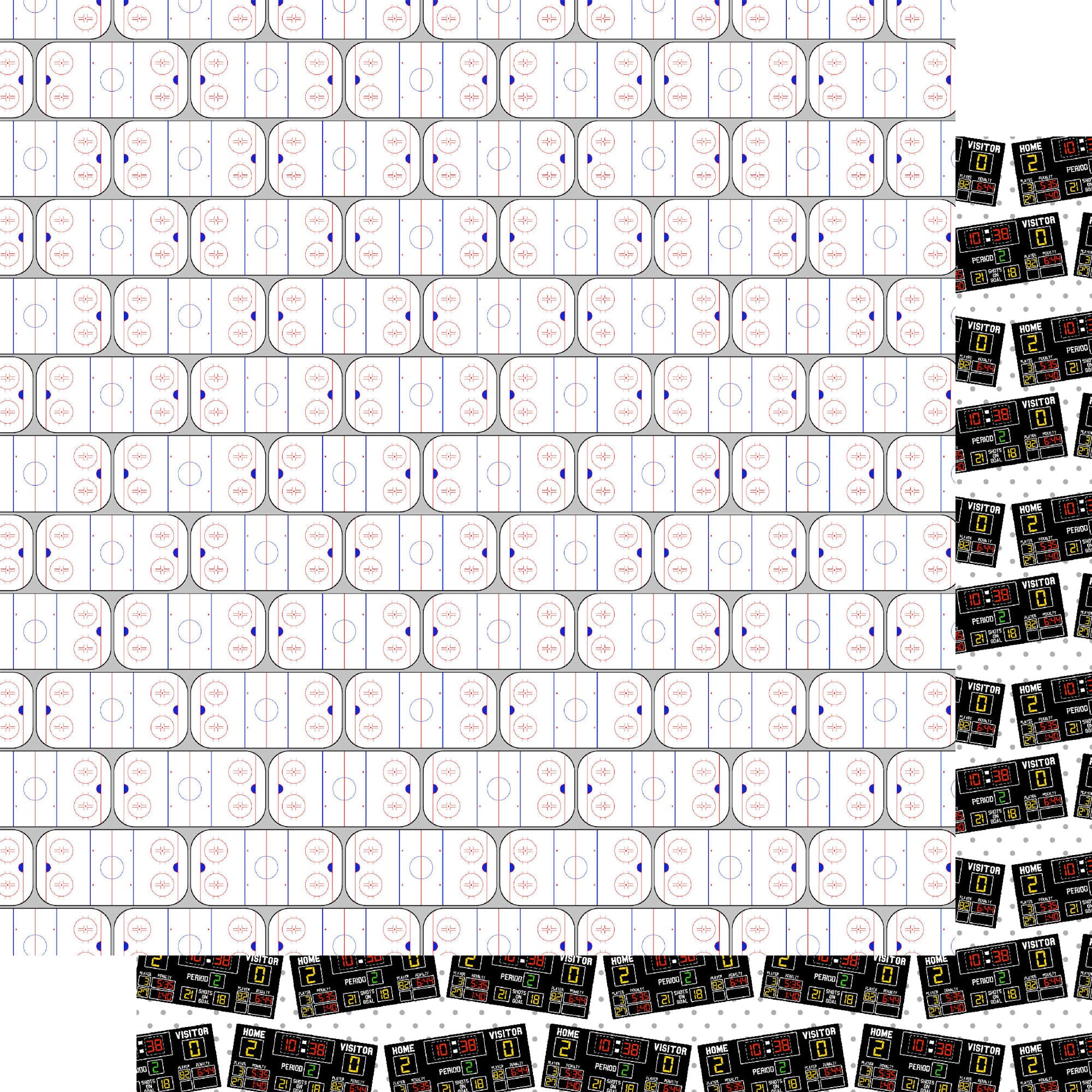 Hockey Season Collection Championship Ice 12 x 12 Double-Sided Scrapbook Paper by SSC Designs