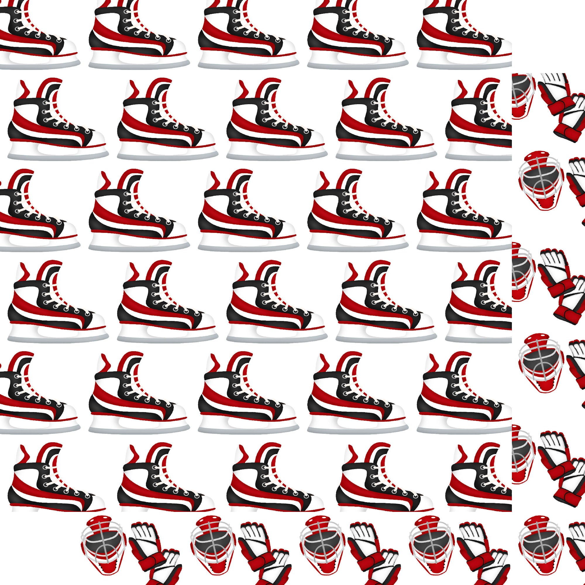 Hockey Season Collection Stick & Score 12 x 12 Double-Sided Scrapbook Paper by SSC Designs