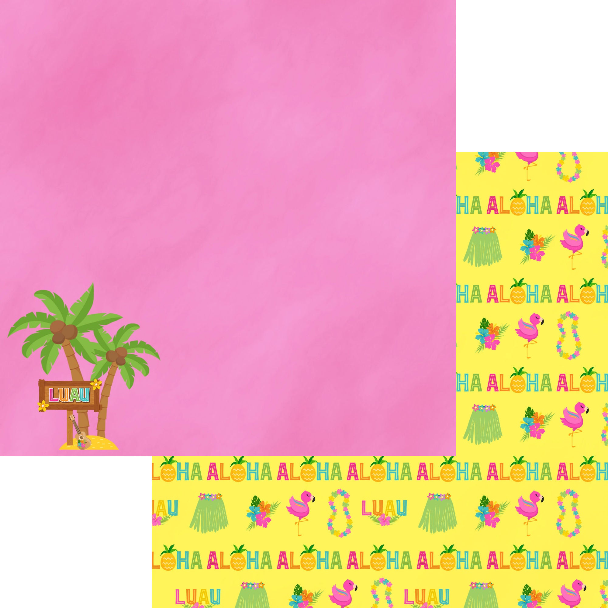Hawaiian Luau Collection This Way To The Luau 12 x 12 Double-Sided Scrapbook Paper by SSC Designs