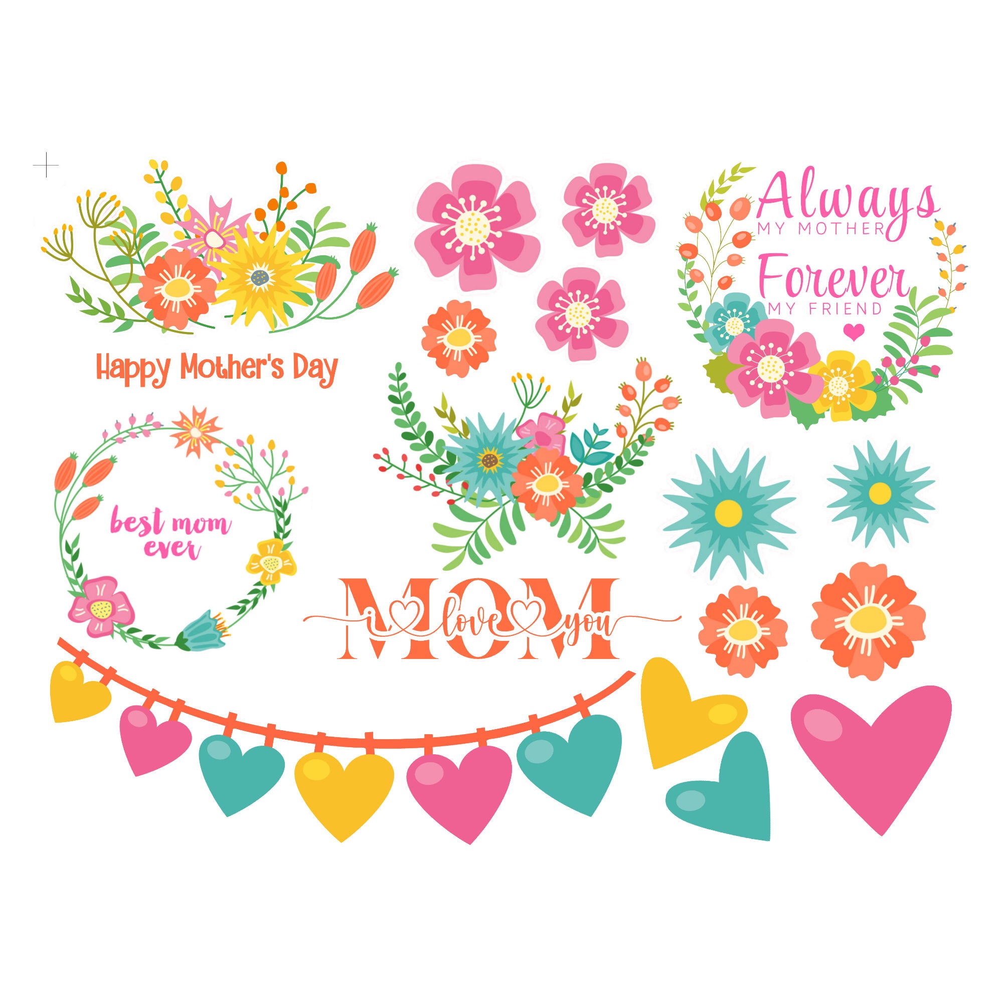 Happy Mother's Day Collection Laser Cut Scrapbook Ephemera Embellishments by SSC Designs