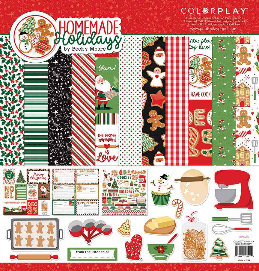 Homemade Holidays Collection 12 x 12 Paper & Sticker Collection Pack by Photo Play Paper
