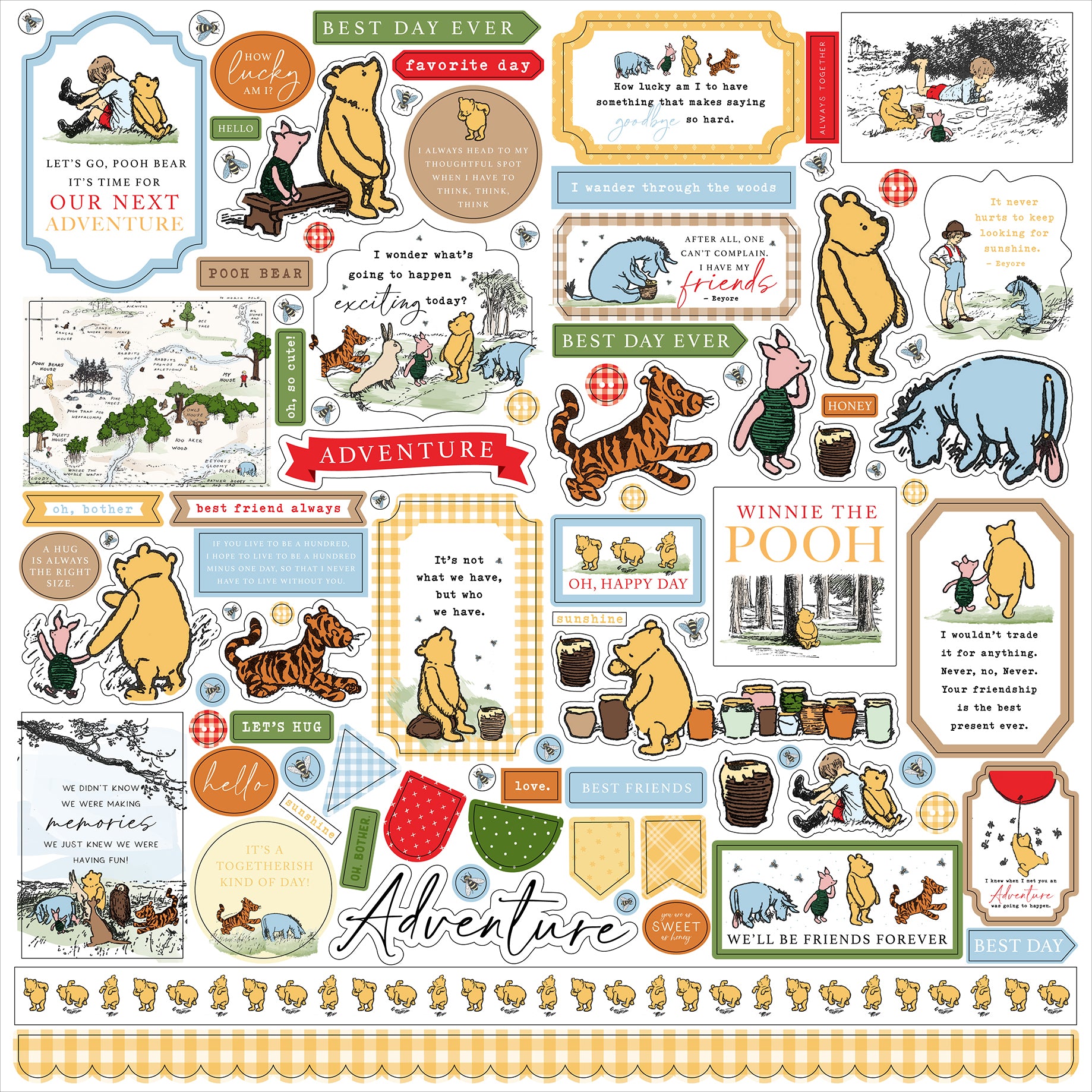 The House At Pooh Corner 12 x 12 Scrapbook Collection Kit by Echo Park Paper - 13 Pieces