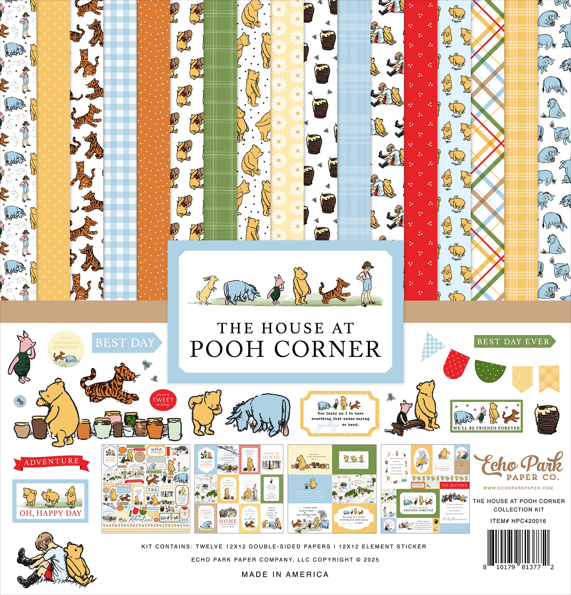 The House At Pooh Corner 12 x 12 Scrapbook Collection Kit by Echo Park Paper - 13 Pieces