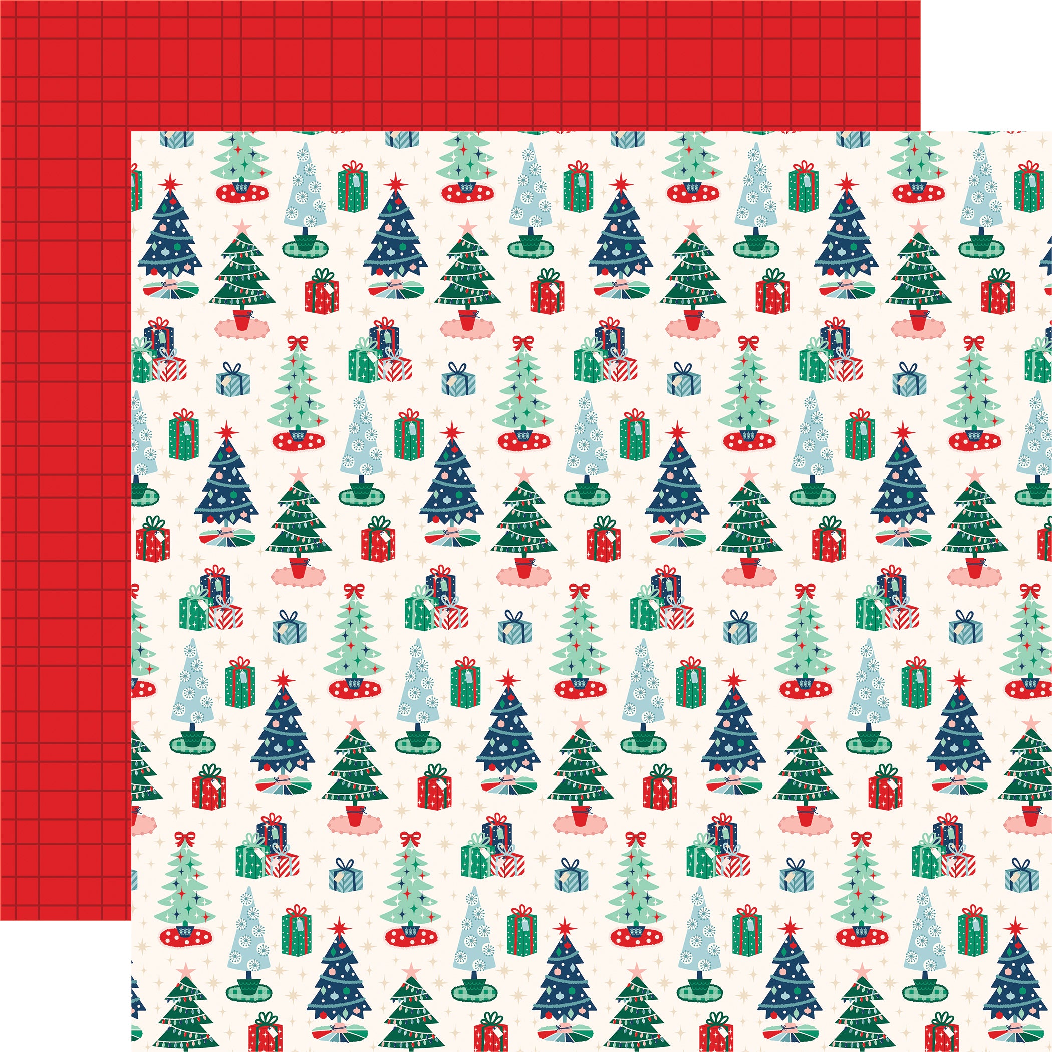 Happy Holidays Collection Under The Tree 12 x 12 Double-Sided Scrapbook Paper by Carta Bella