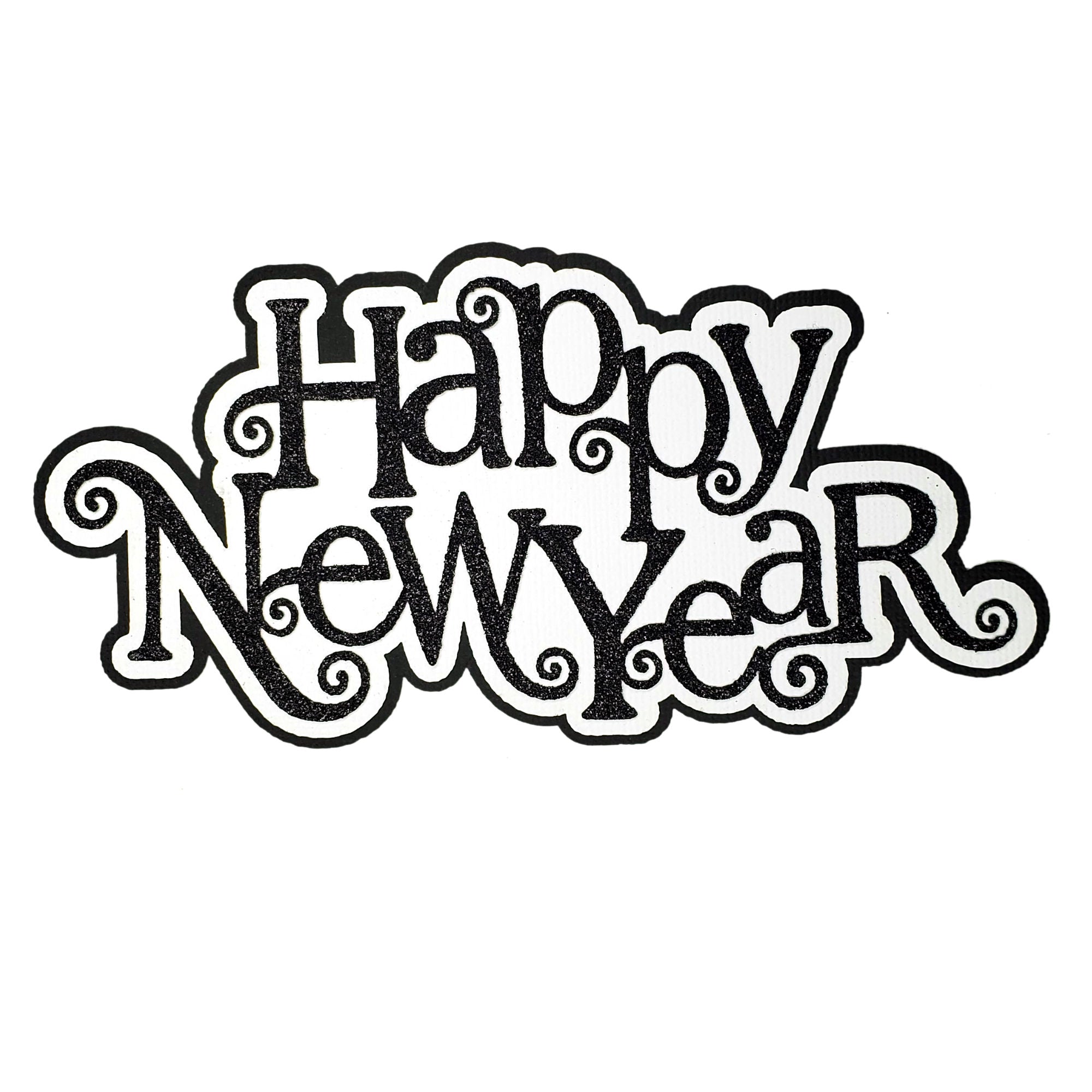 Happy New Year Glitter 4 x 6 Scrapbook Embellishment by SSC Laser Designs