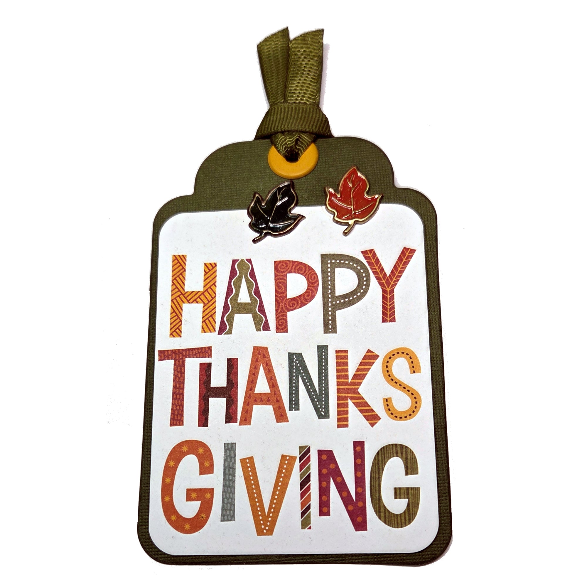 Happy Thanksgiving Tag 3 x 5 Coordinating Scrapbook Tag Embellishment by SSC Designs