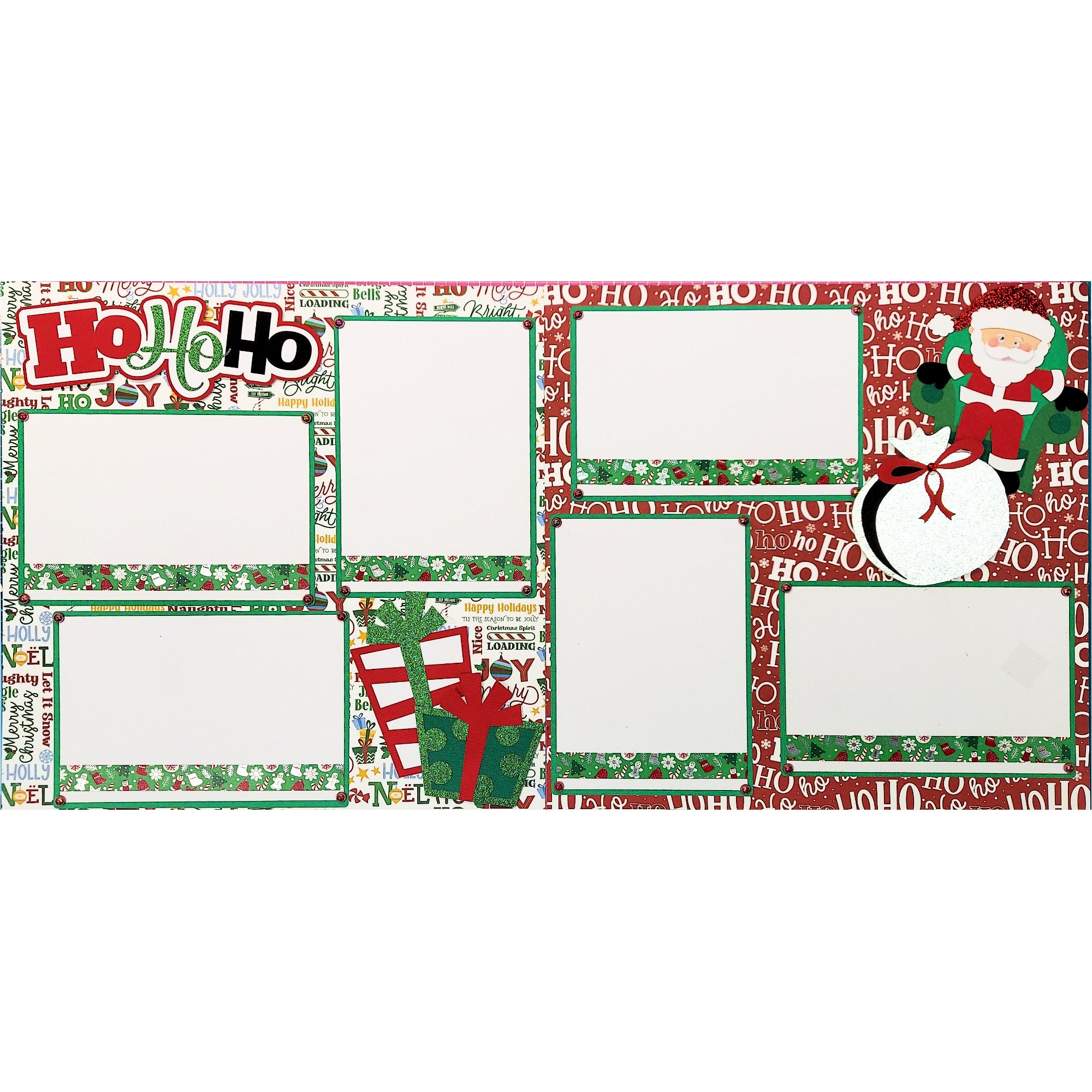 Ho Ho Ho Santa (2) - 12 x 12 Pages, Fully-Assembled & Hand-Crafted 3D Scrapbook Premade by SSC Designs