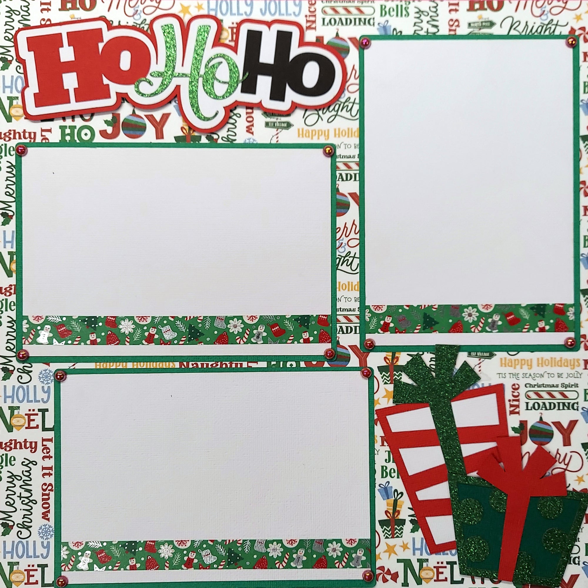 Ho Ho Ho Santa (2) - 12 x 12 Pages, Fully-Assembled & Hand-Crafted 3D Scrapbook Premade by SSC Designs