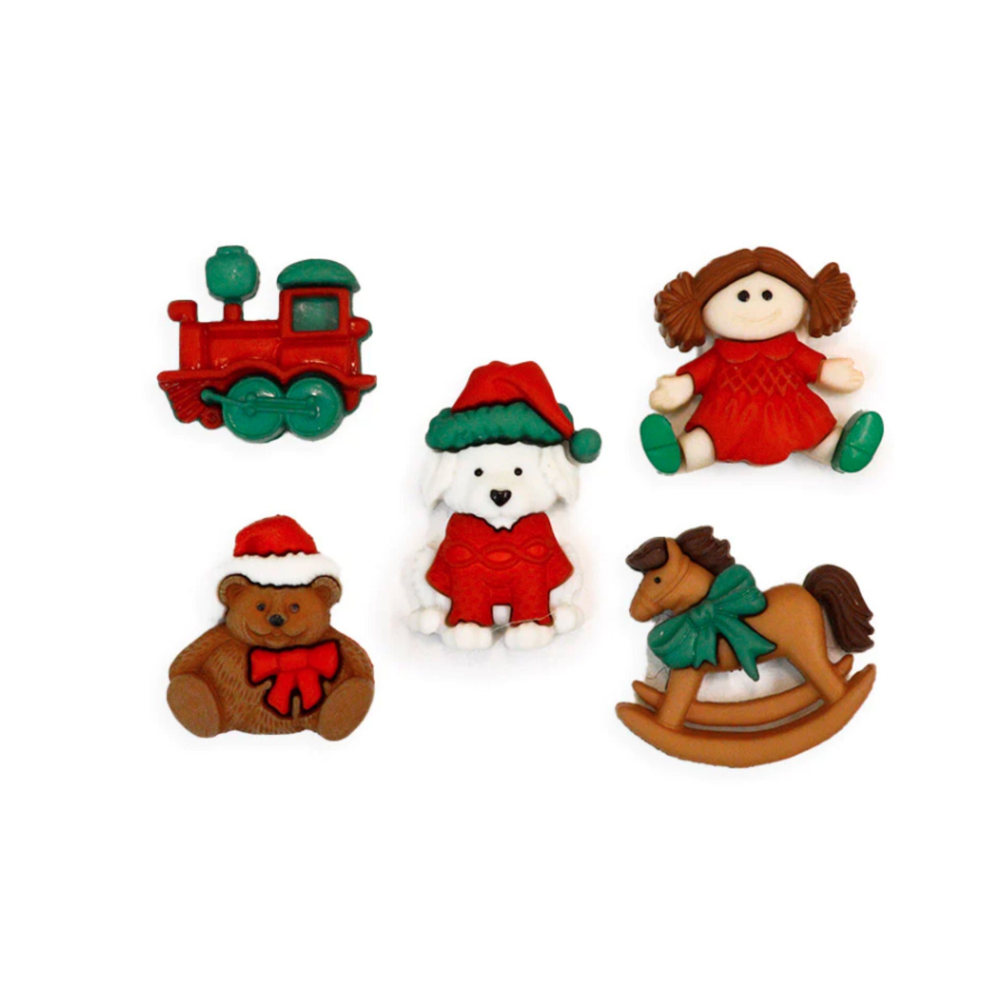 Dress It Up Collection Holiday Toys Christmas Scrapbook Buttons by Jesse James Buttons