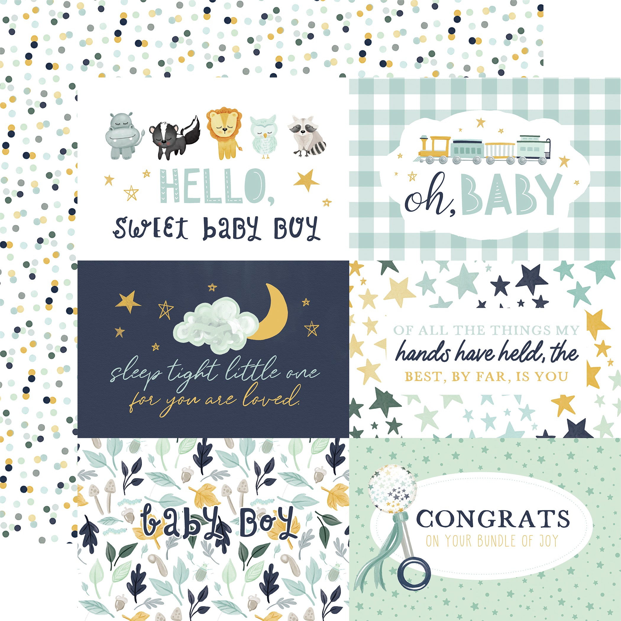 It's a Boy Scrapbook Paper & Sticker Collection Kit by Echo Park Paper - 13 Pieceses