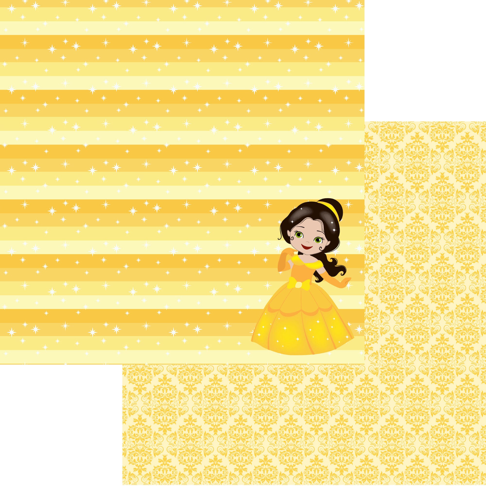 Inspired By Collection Yellow Princess 12 x 12 Double-Sided Scrapbook Paper by SSC Designs