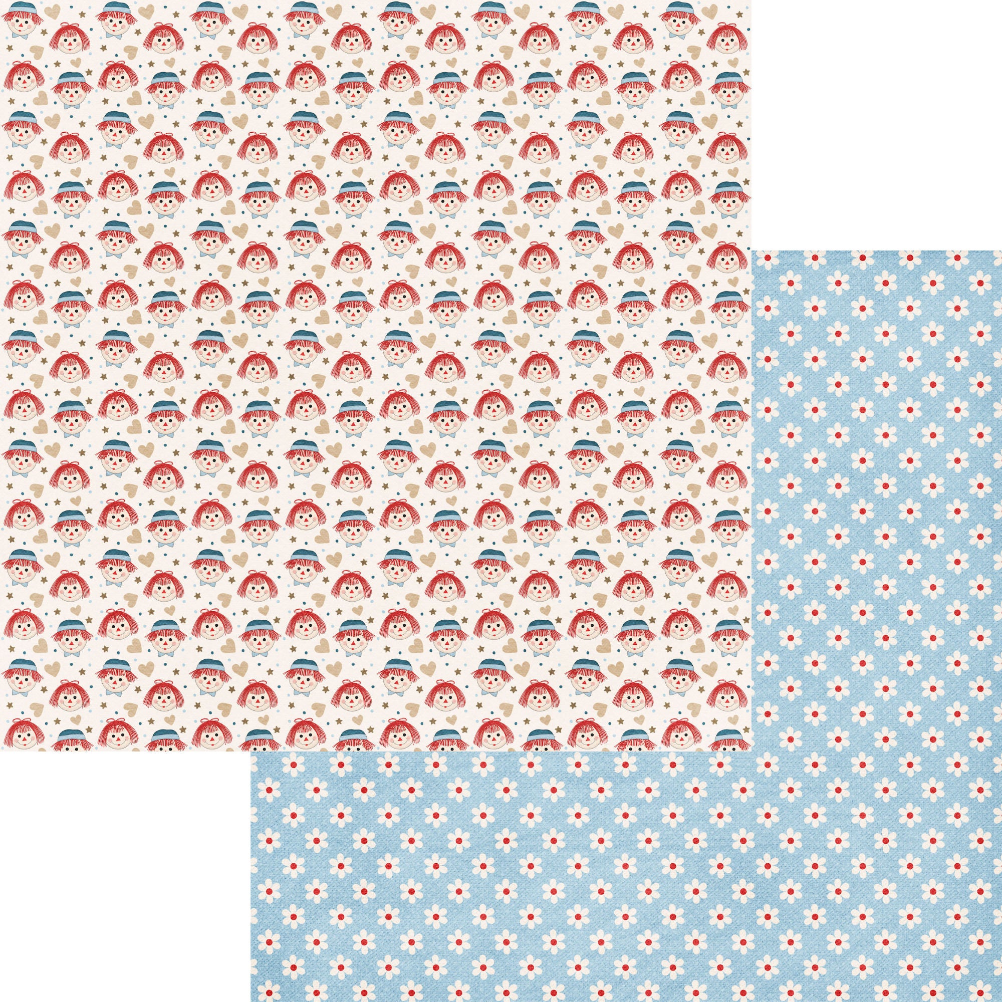 Inspired By Collection Raggedy Dolls 12 x 12 Double-Sided Scrapbook Paper by SSC Designs