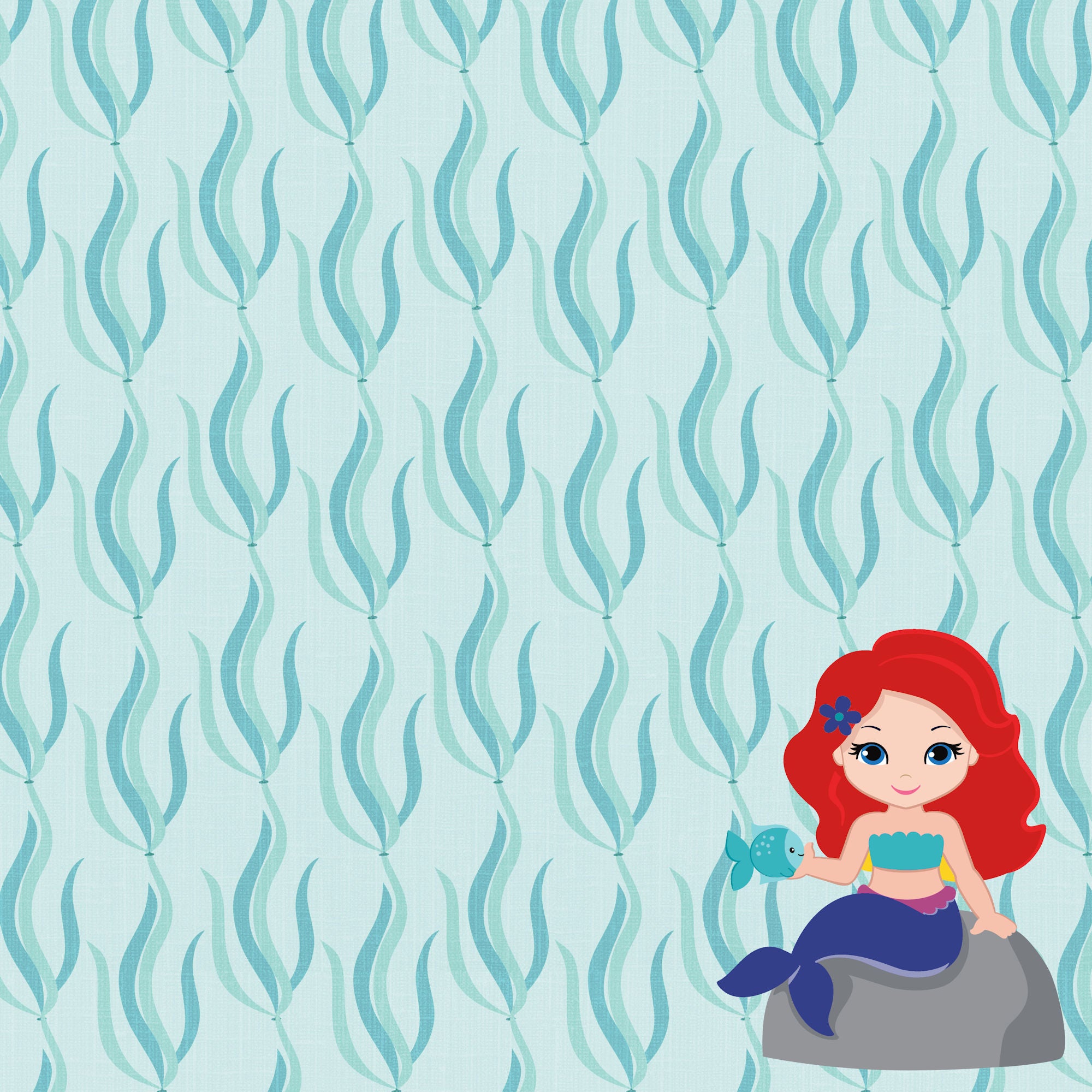Inspired By Collection Mermaid Princess 12 x 12 Double-Sided Scrapbook Paper by SSC Designs