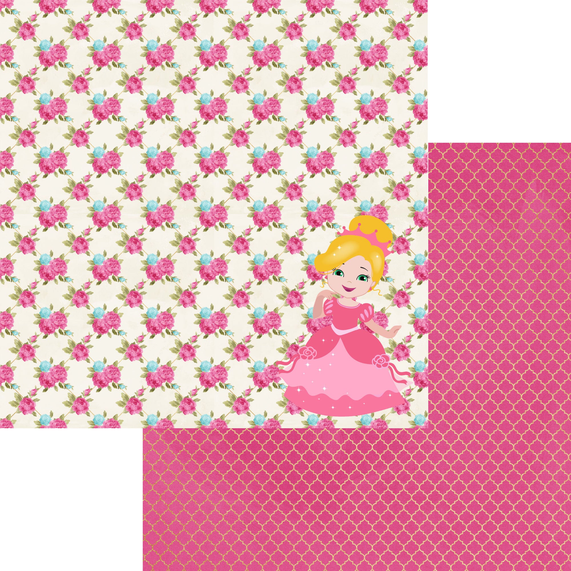 Princess Back Paper SSC Designs | Inspired By Pink Princess Scrapbook Paper