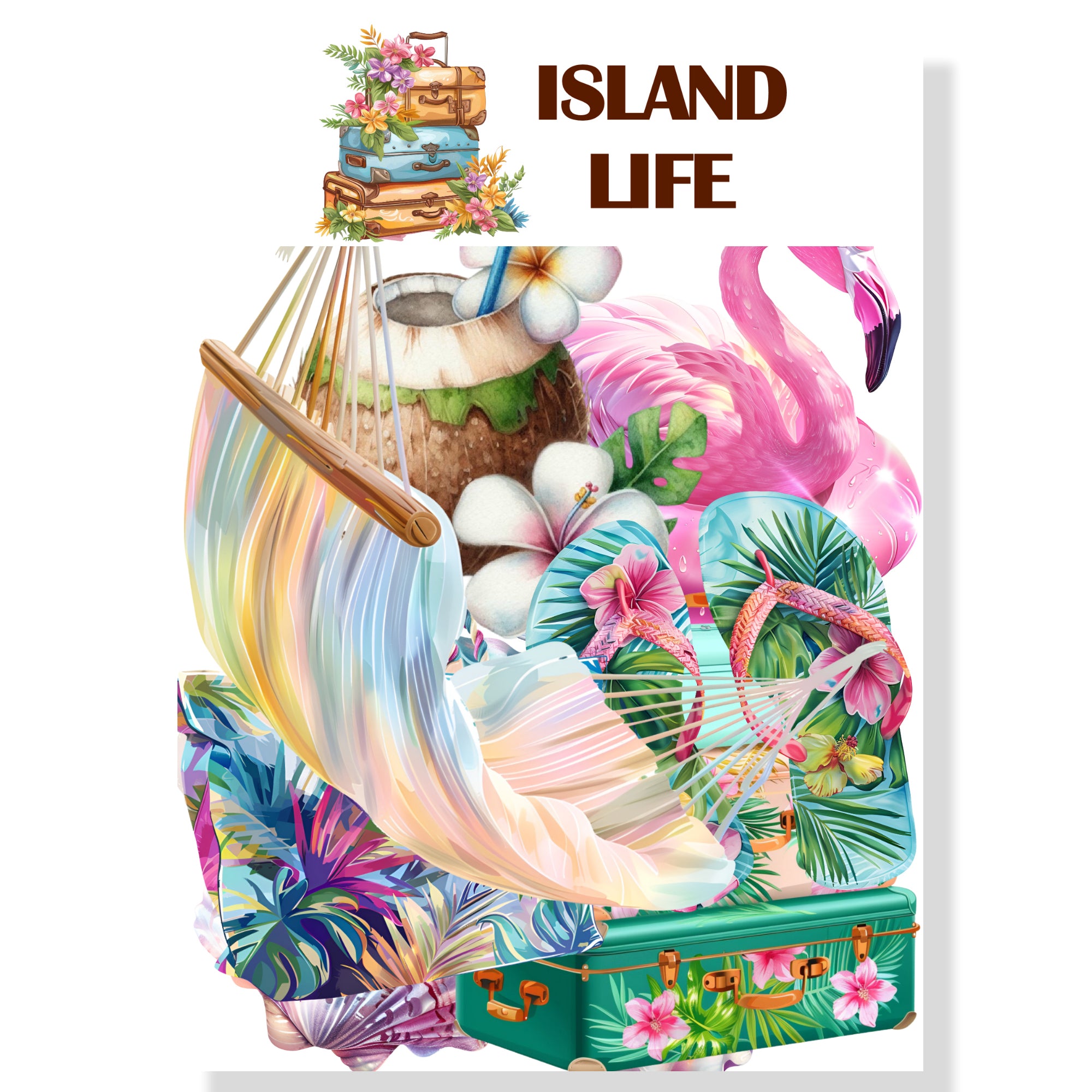 Island Life Collection Laser Cut Scrapbook Ephemera Embellishments by SSC Designs