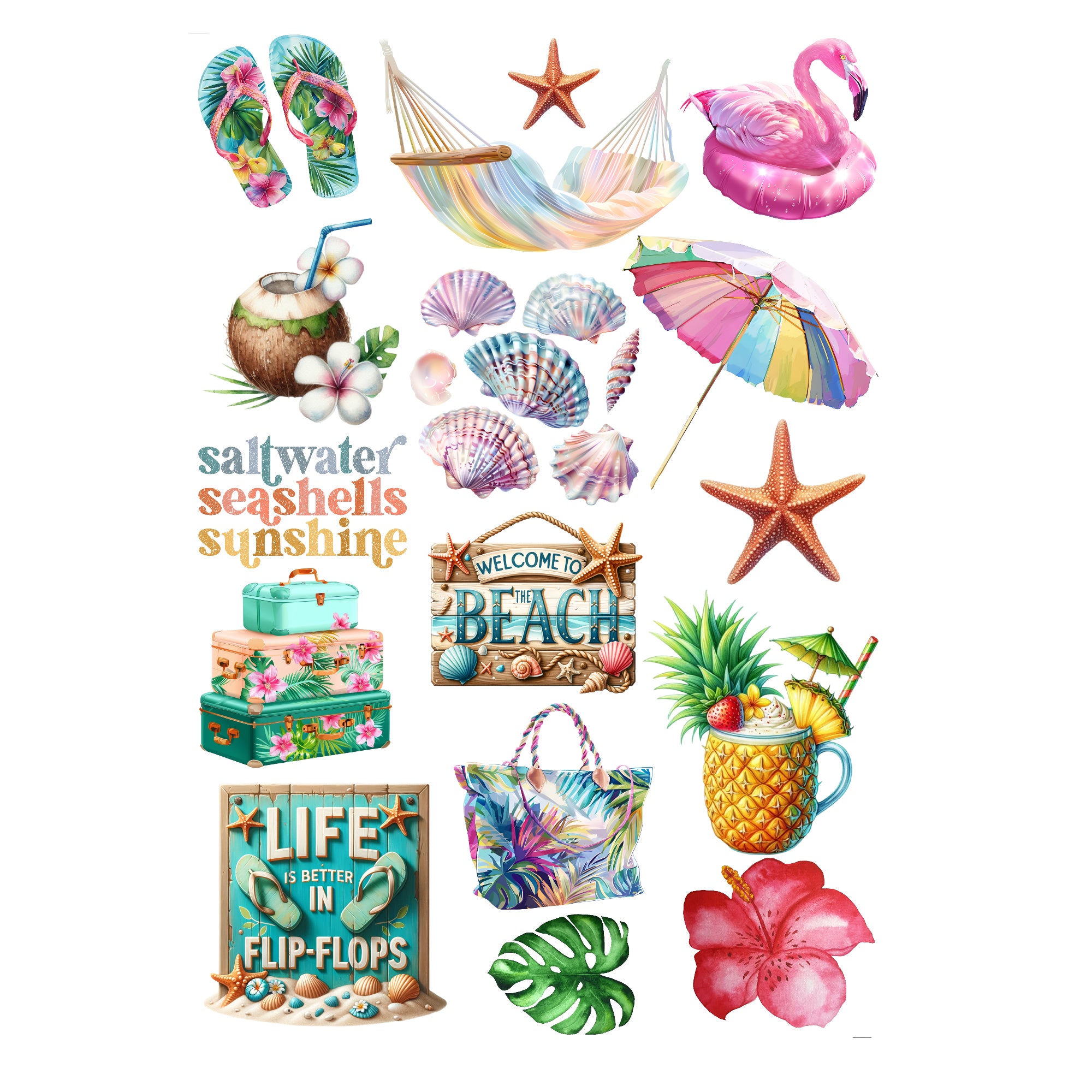 Island Life Collection Laser Cut Scrapbook Ephemera Embellishments by SSC Designs