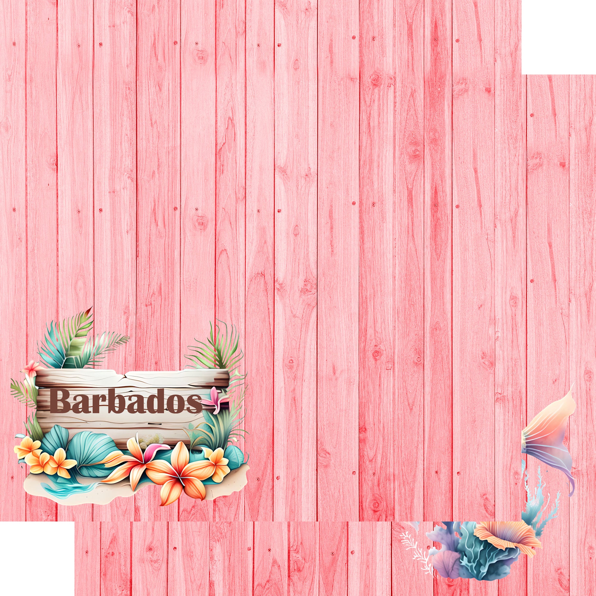 Island Life Collection Barbados 12 x 12 Double-Sided Scrapbook Paper by SSC Designs