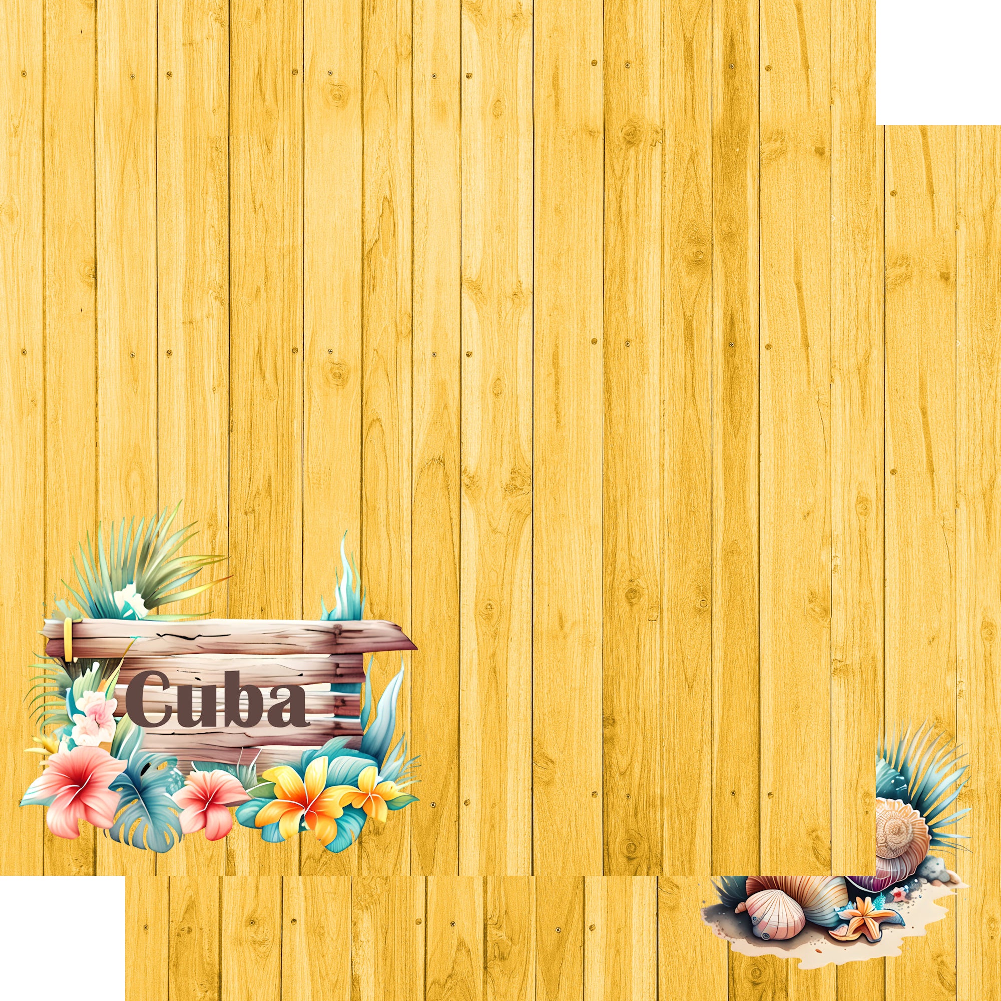 Island Life Collection Cuba 12 x 12 Double-Sided Scrapbook Paper by SSC Designs