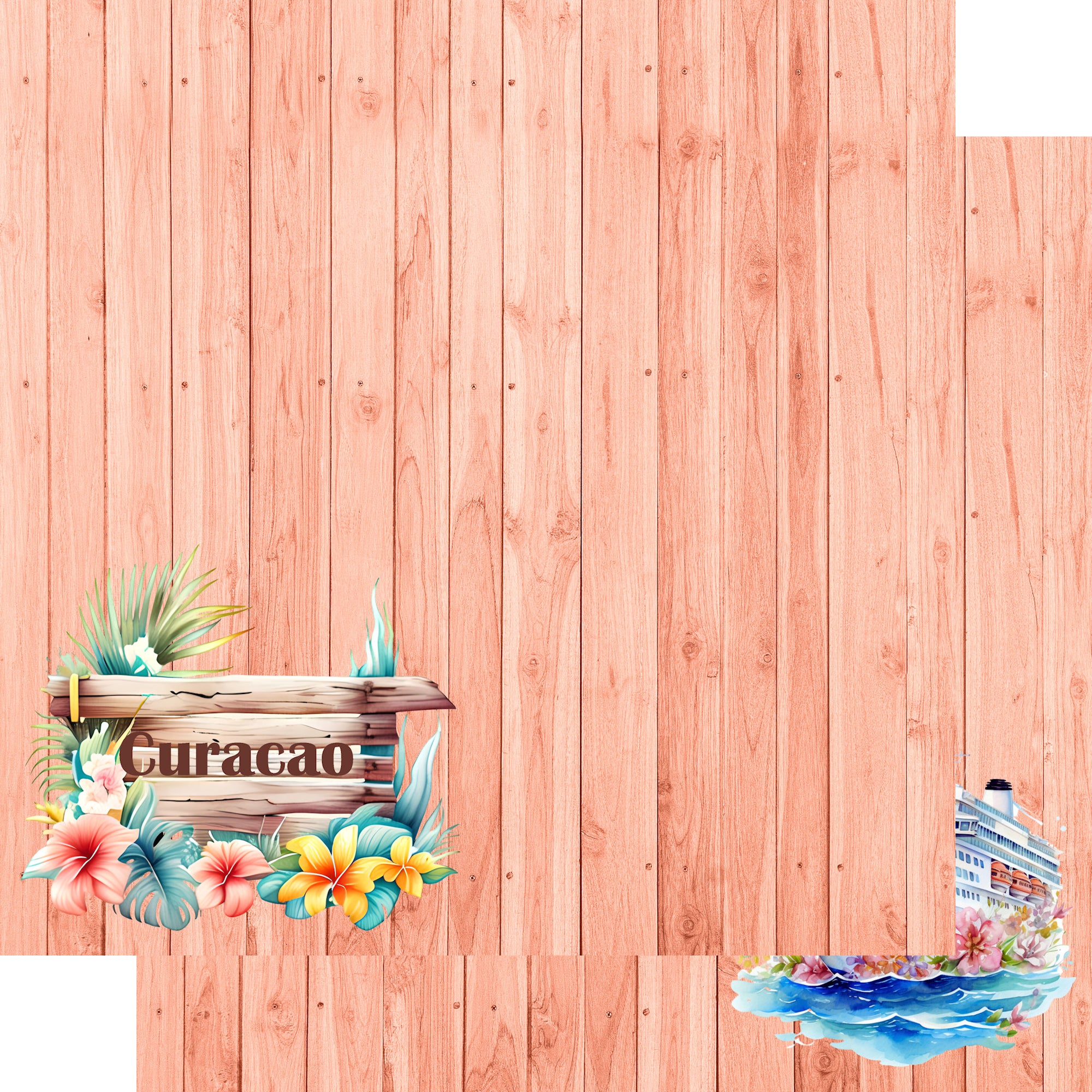 Island Life Collection Curacao 12 x 12 Double-Sided Scrapbook Paper by SSC Designs
