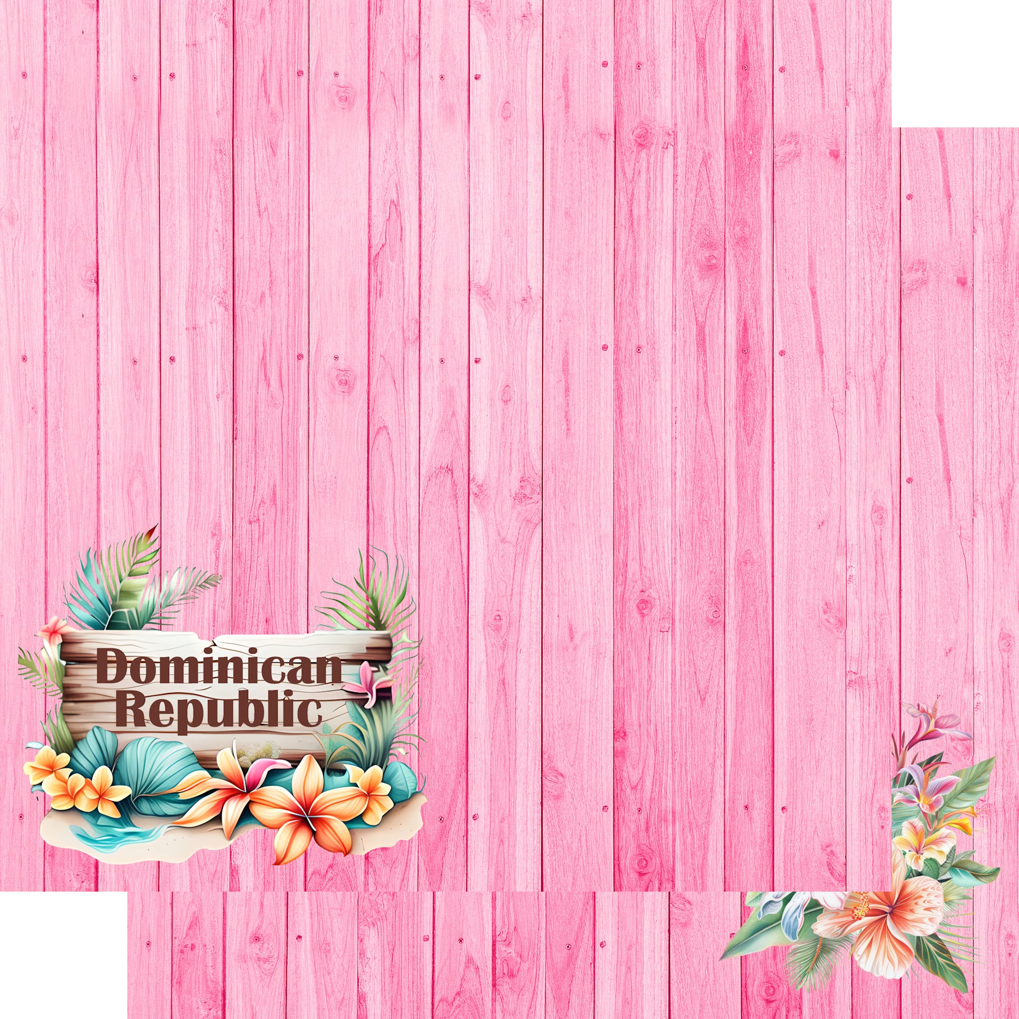 Island Life Collection Dominican Republic 12 x 12 Double-Sided Scrapbook Paper by SSC Designs