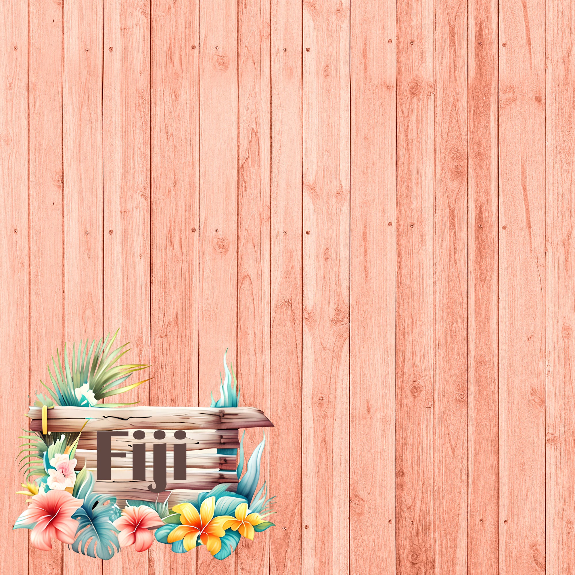 Island Life Collection Fiji 12 x 12 Double-Sided Scrapbook Paper by SSC Designs