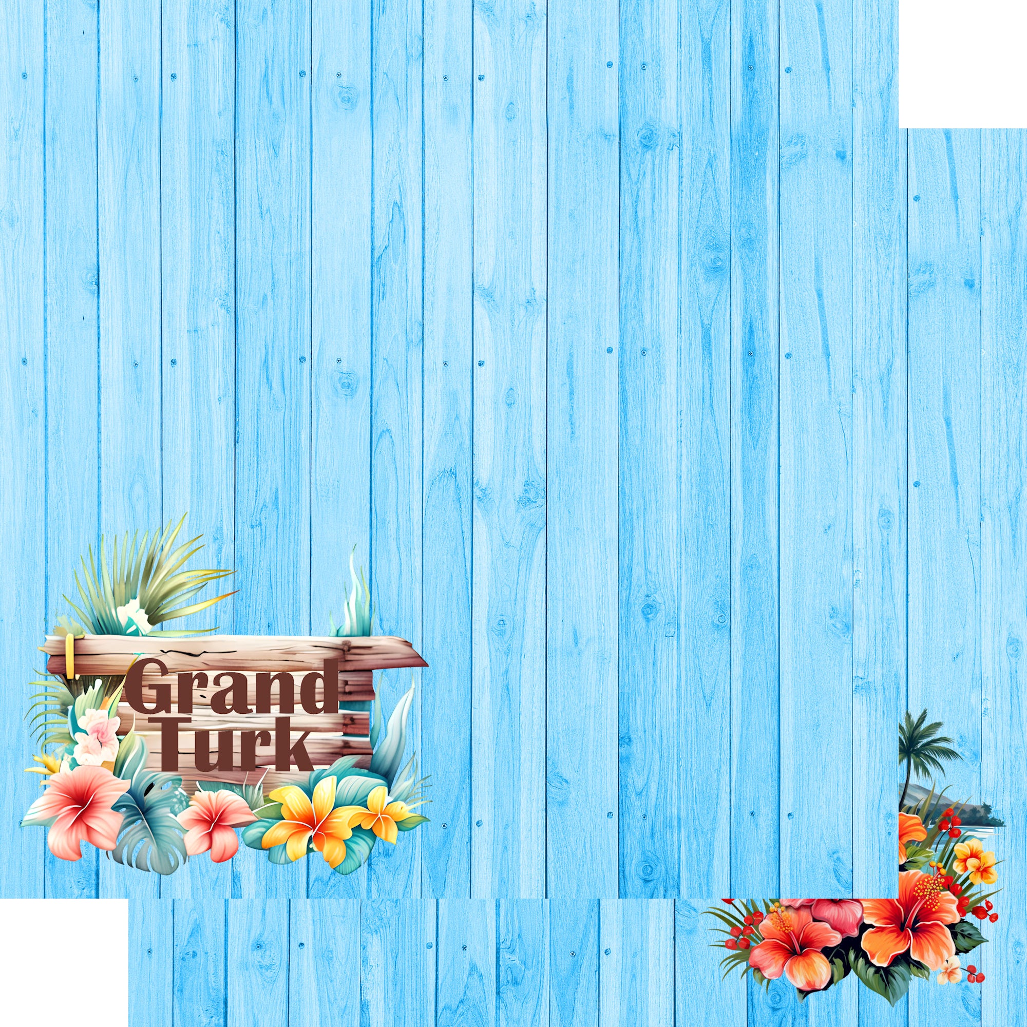 Island Life Collection Grand Turk 12 x 12 Double-Sided Scrapbook Paper by SSC Designs