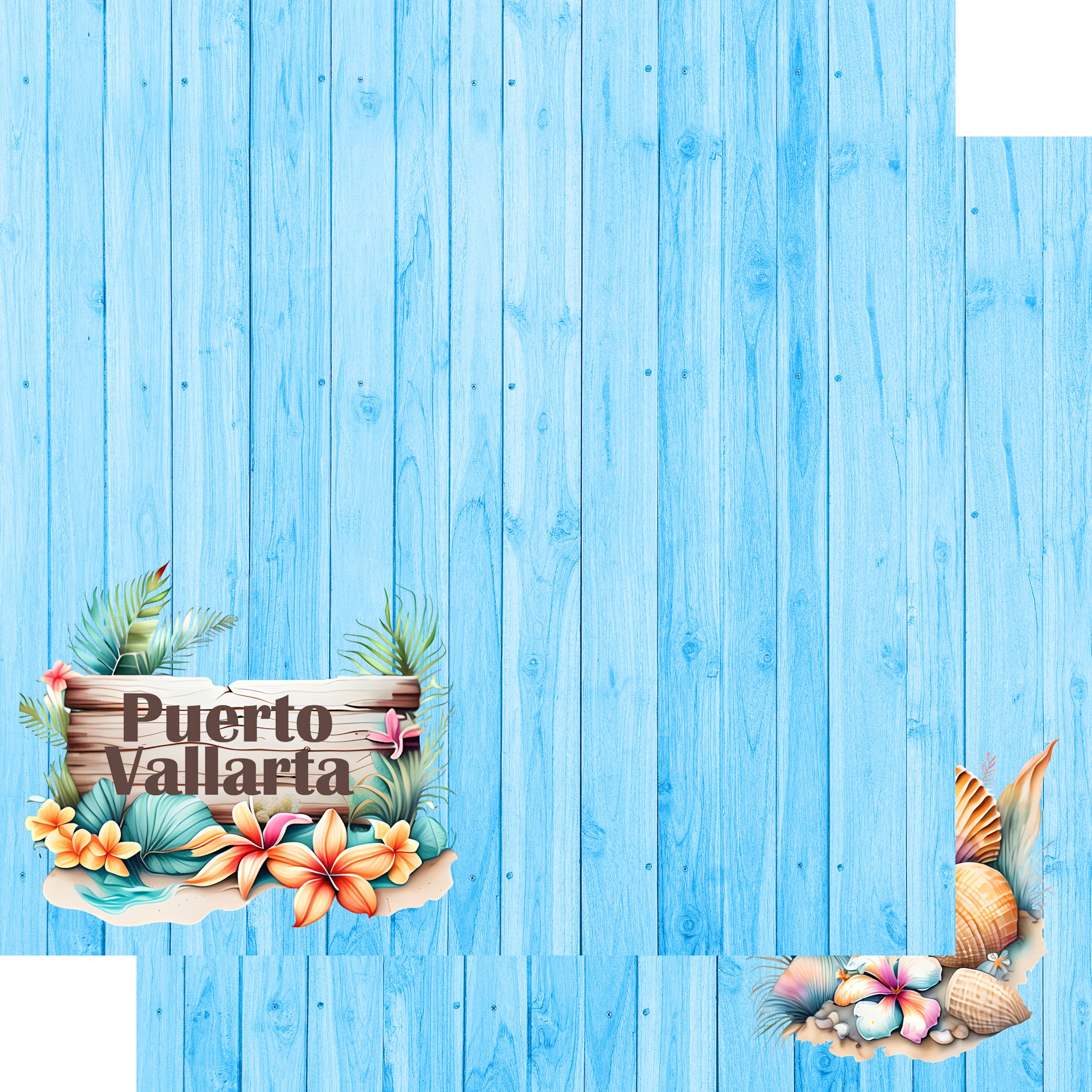 Island Life Collection Puerto Vallarta 12 x 12 Double-Sided Scrapbook Paper by SSC Designs