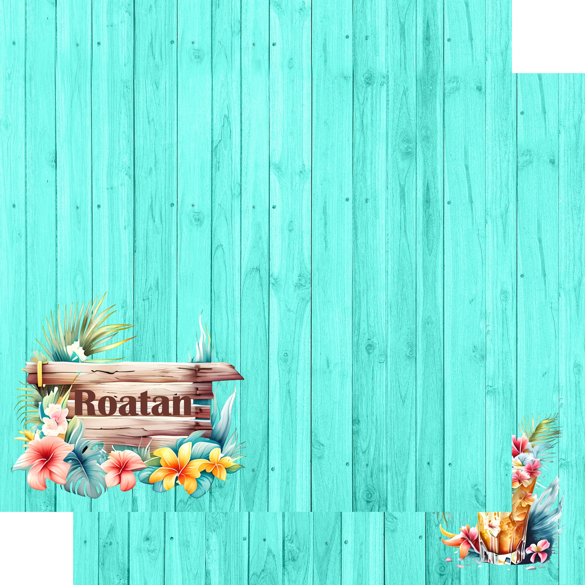 Island Life Collection Roatan 12 x 12 Double-Sided Scrapbook Paper by SSC Designs