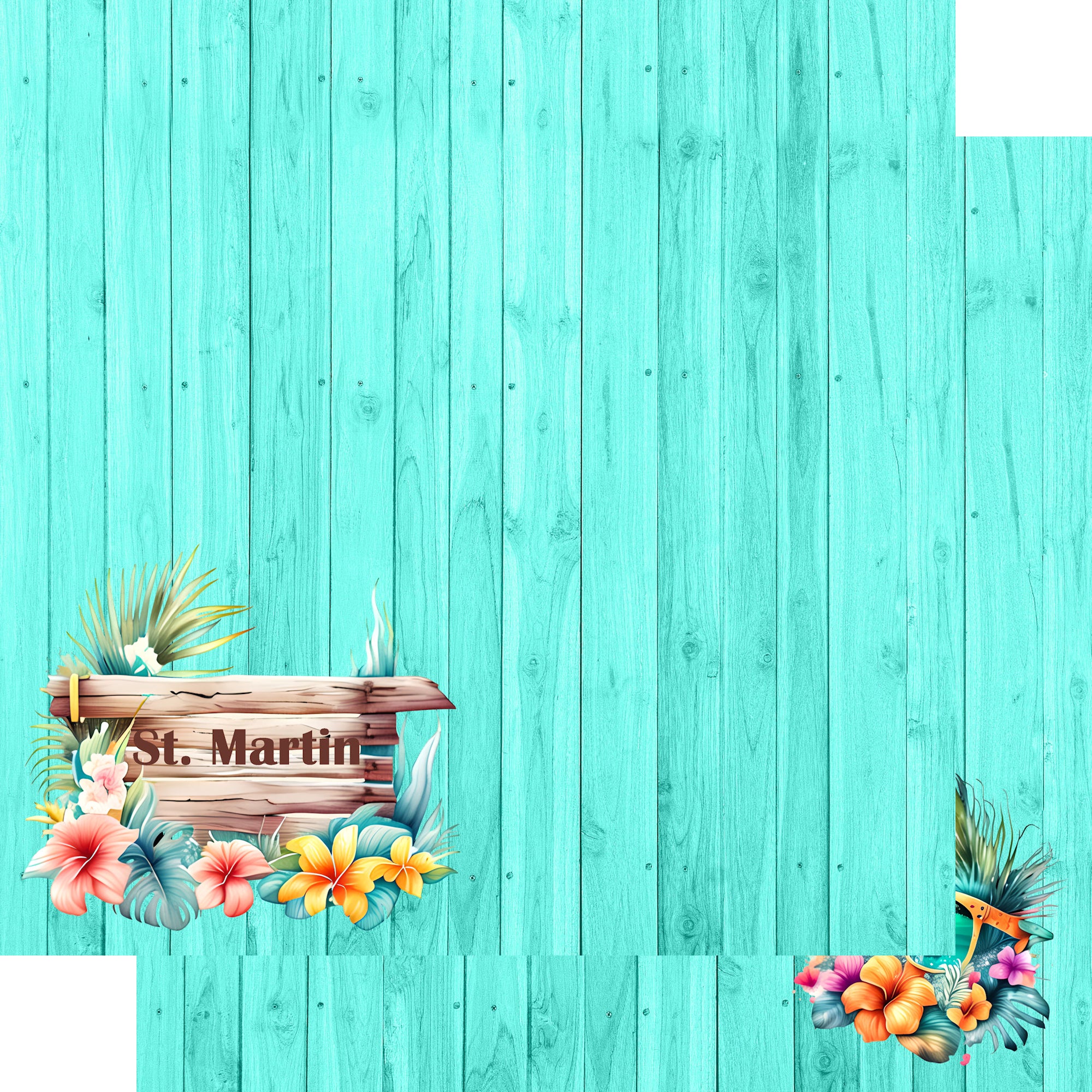 Island Life Collection St. Martin 12 x 12 Double-Sided Scrapbook Paper by SSC Designs