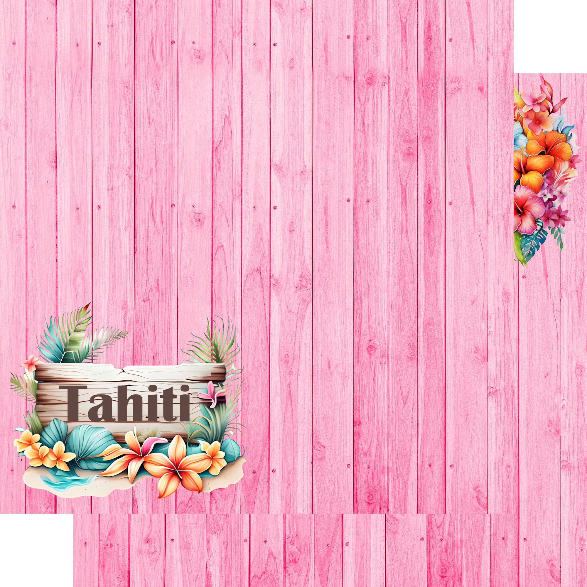 Island Life Collection Tahiti 12 x 12 Double-Sided Scrapbook Paper by SSC Designs