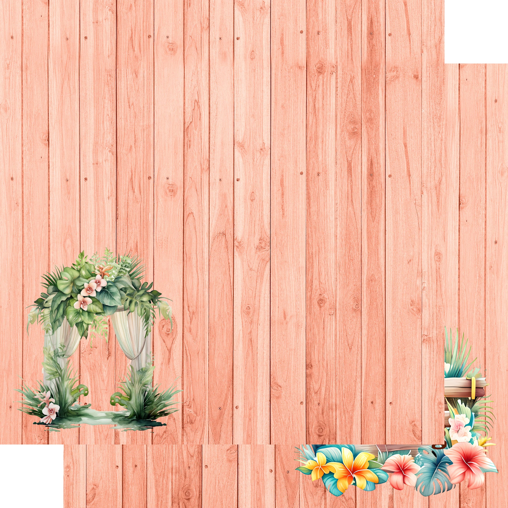 Island Life Collection Beach Wedding 12 x 12 Double-Sided Scrapbook Paper by SSC Designs
