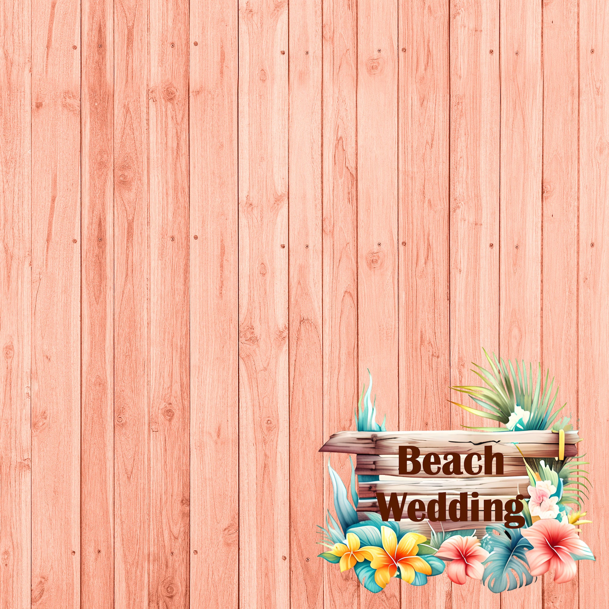 Island Life Collection Beach Wedding 12 x 12 Double-Sided Scrapbook Paper by SSC Designs