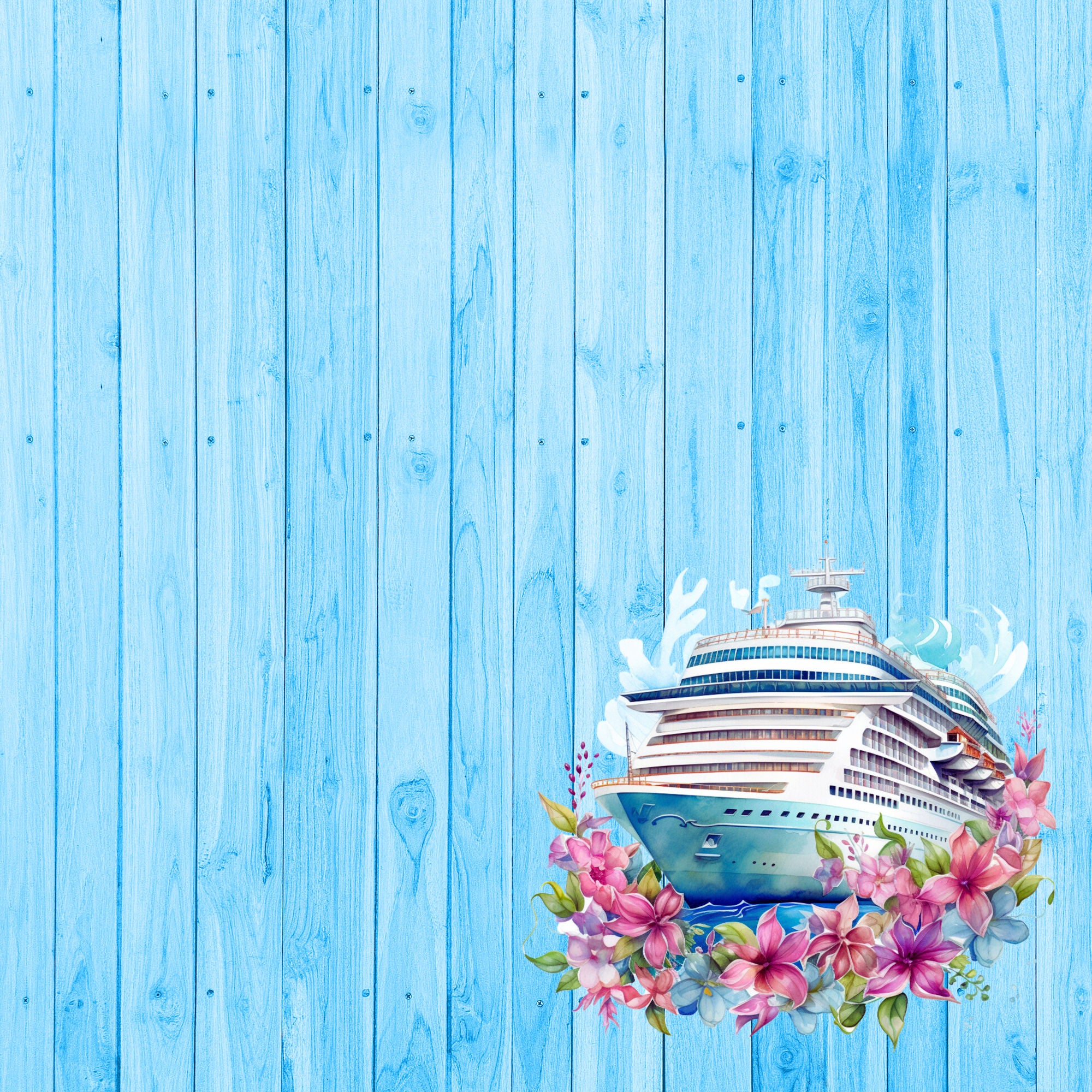 Island Life Collection Island Cruise 12 x 12 Double-Sided Scrapbook Paper by SSC Designs