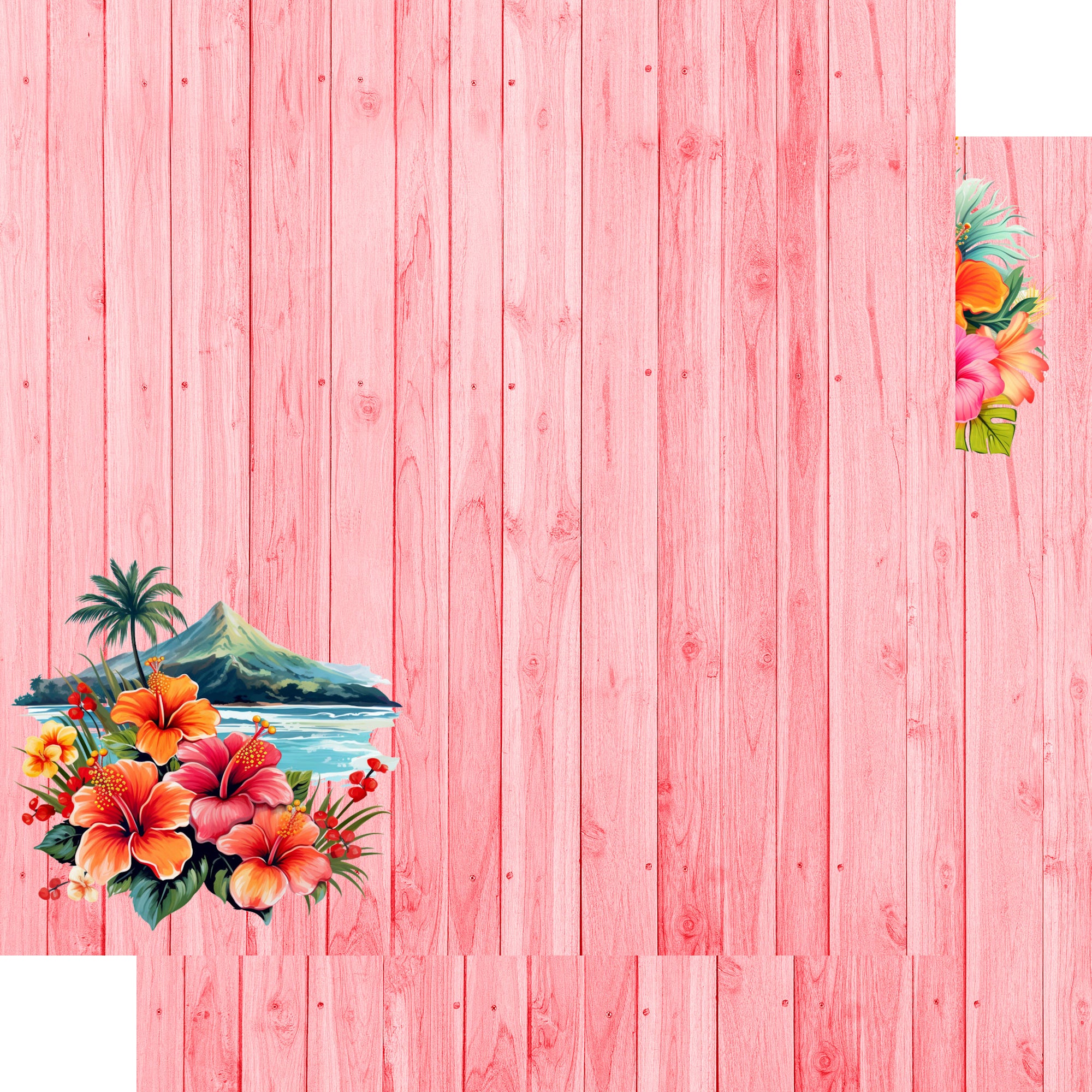 Island Life Collection Tropical Island 12 x 12 Double-Sided Scrapbook Paper by SSC Designs