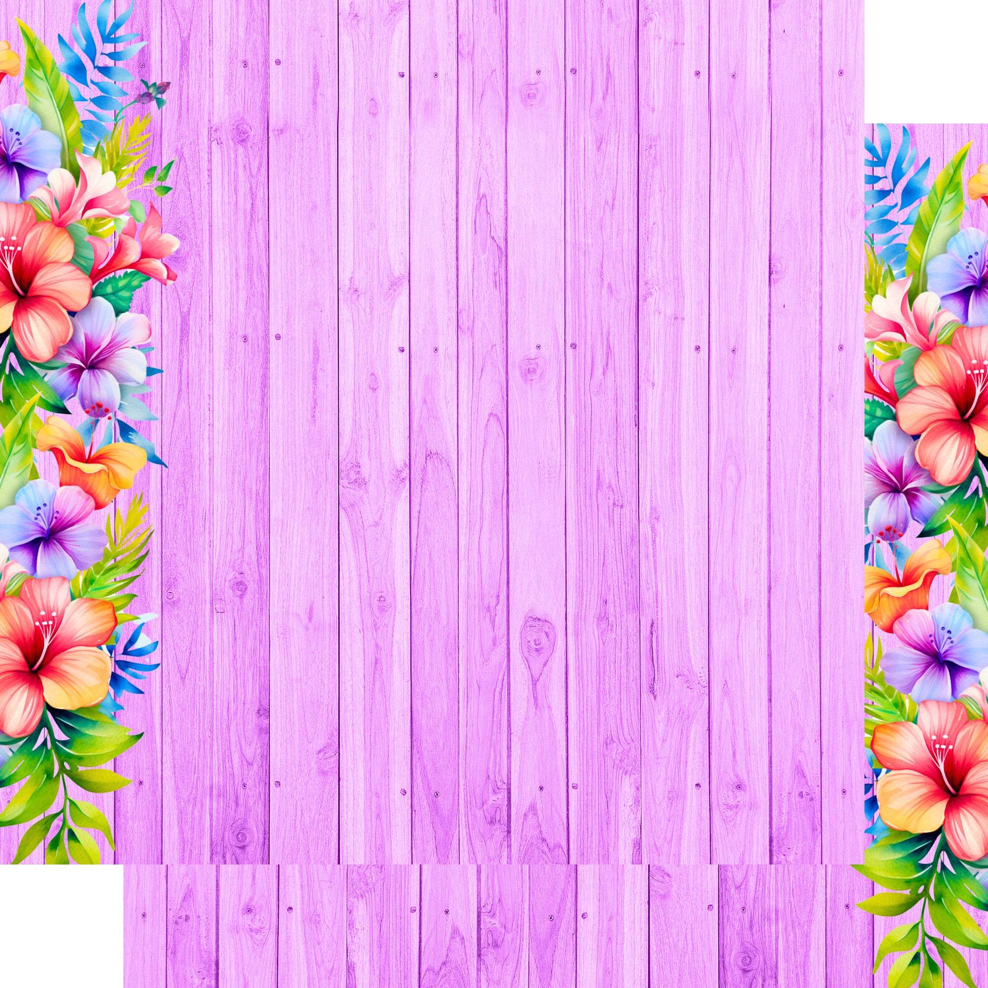 Island Life Collection Floral 12 x 12 Double-Sided Scrapbook Paper by SSC Designs
