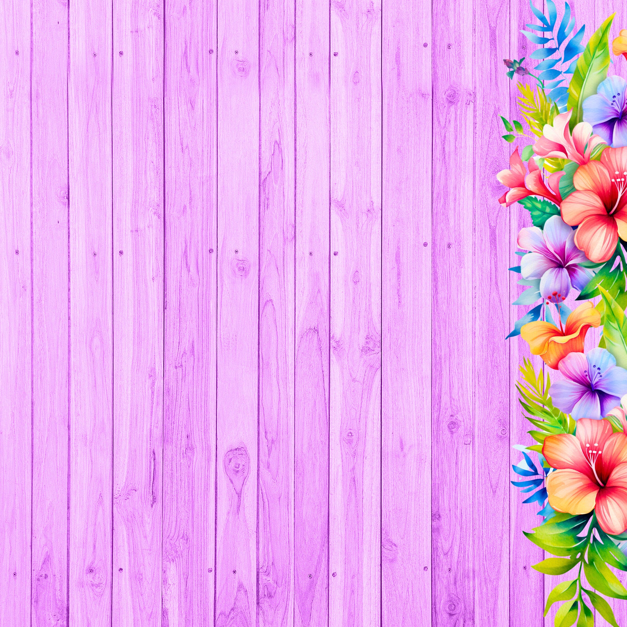 Island Life Collection Floral  12 x 12 Double-Sided Scrapbook Paper by SSC Designs