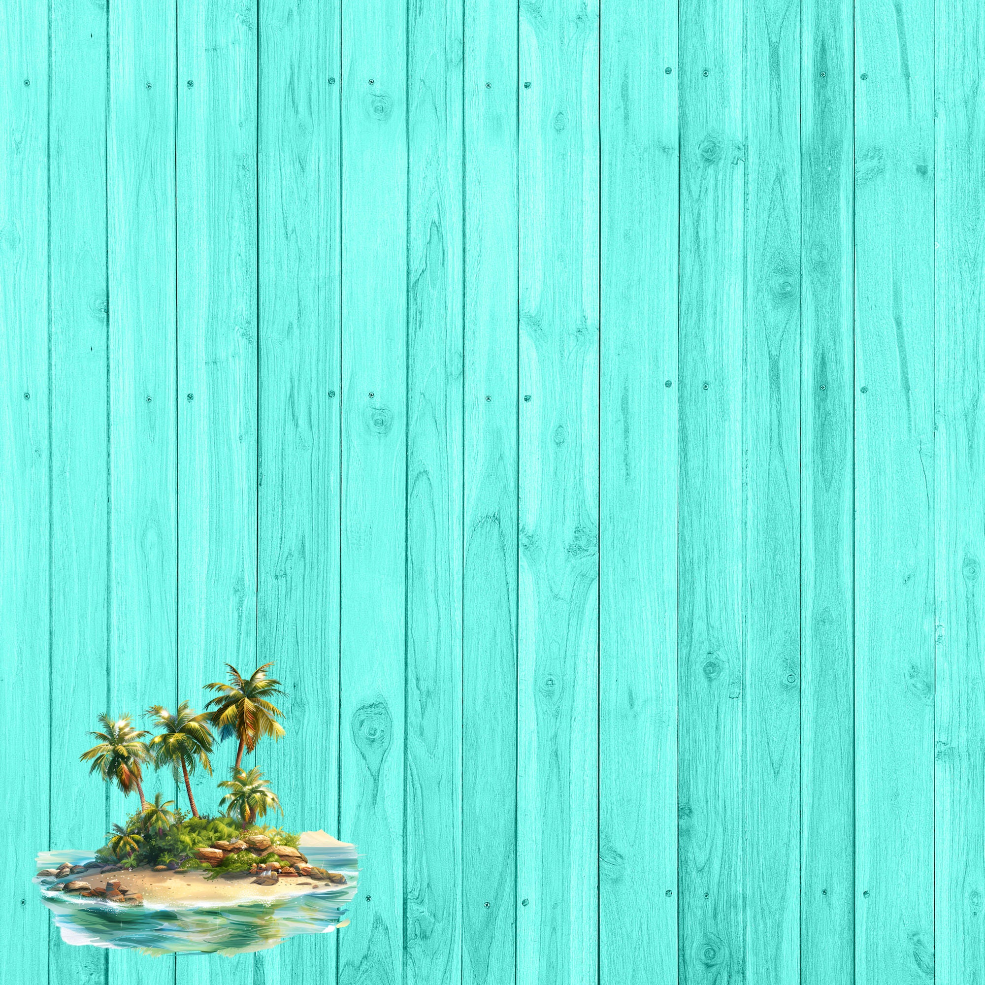 Island Life Collection Sea Turtle 12 x 12 Double-Sided Scrapbook Paper by SSC Designs