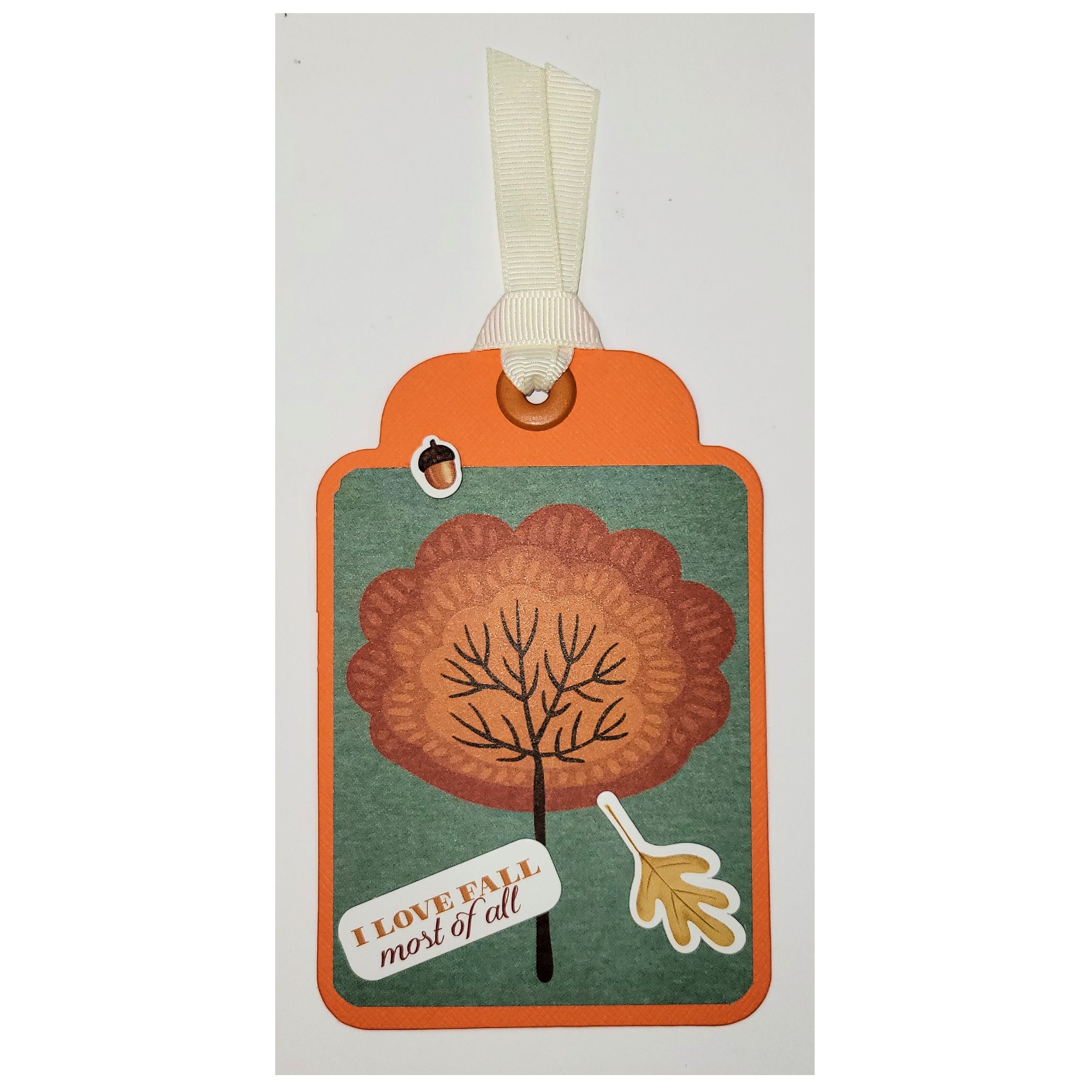 I Love Fall Most Of All 3 x 5 Coordinating Scrapbook Tag Embellishment by SSC Designs