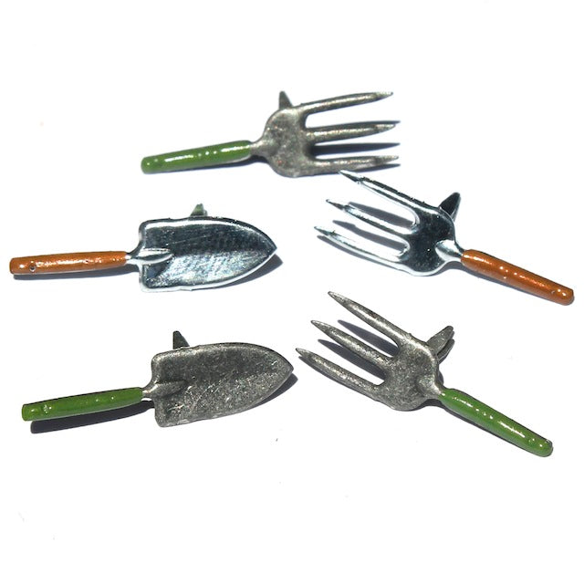 Gardening Tools Spades & Hoes Scrapbook or Card Embellishments by Eyelet Outlet - Pkg. of 12