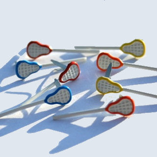Sports Collection Lacrosse Stick Scrapbook Brads by Eyelet Outlet - Pkg. of 12
