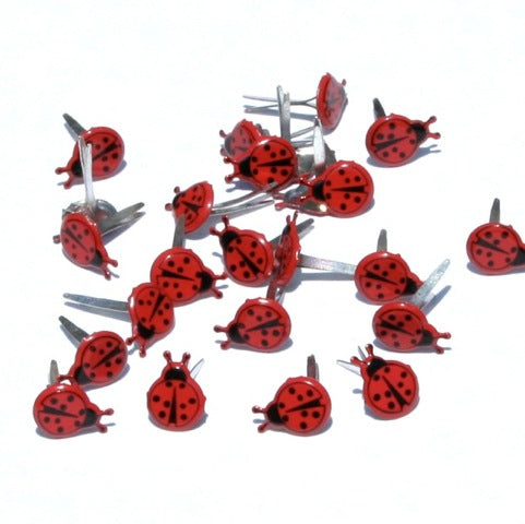 Mini Ladybug Scrapbook Brads  by Eyelet Outlet - Pkg. of 12