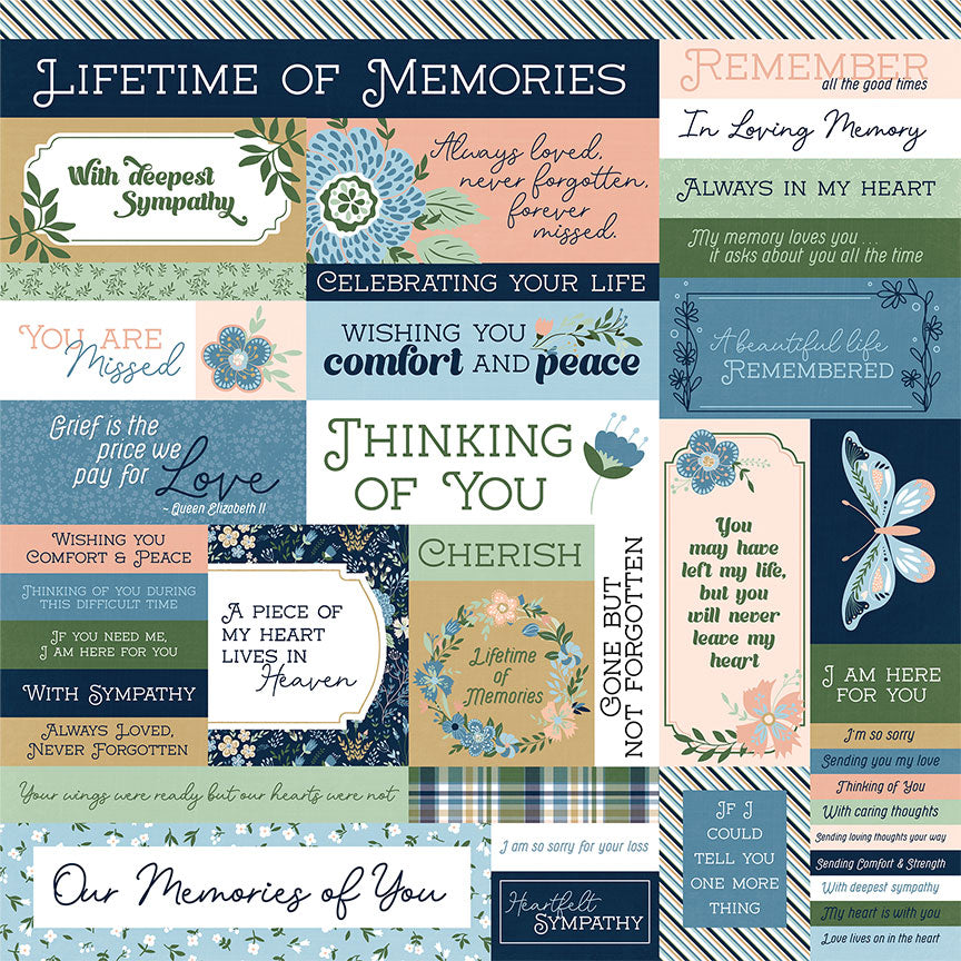In Loving Memory Collection Forever Missed 12 x 12 Double-Sided Scrapbook Paper by Photo Play Paper