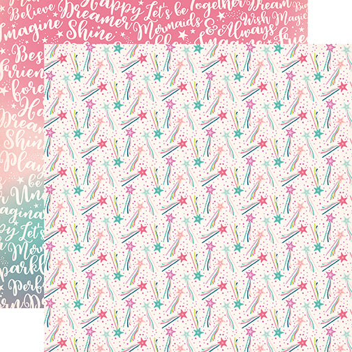 Imagine That Girl Collection Magic Wands 12 x 12 Double-Sided Scrapbook Paper by Echo Park Paper