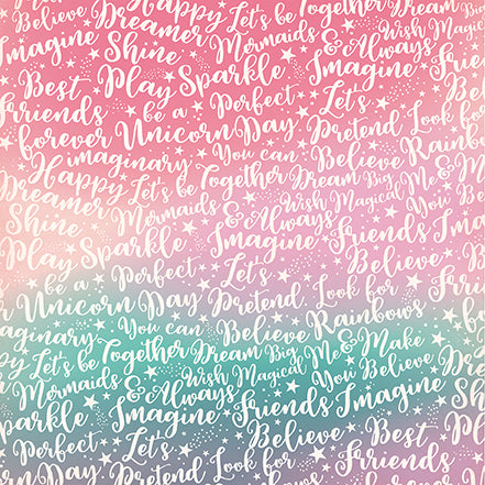 Imagine That Girl Collection Magic Wands 12 x 12 Double-Sided Scrapbook Paper by Echo Park Paper