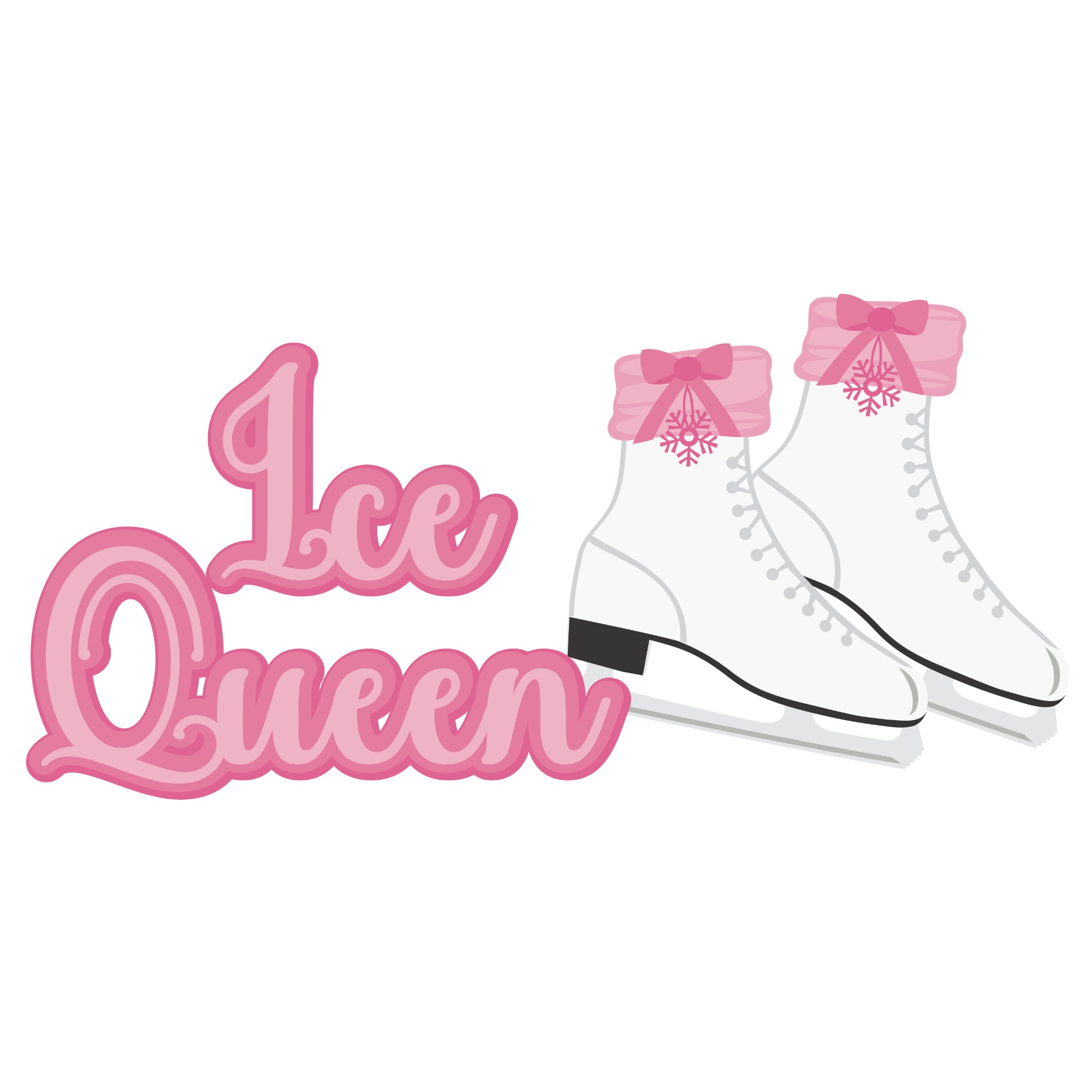 Sports Collection Ice Queen 5.75 x 4.25 Title & Ice Skates Fully-Assembled Laser Cut by SSC Laser Designs